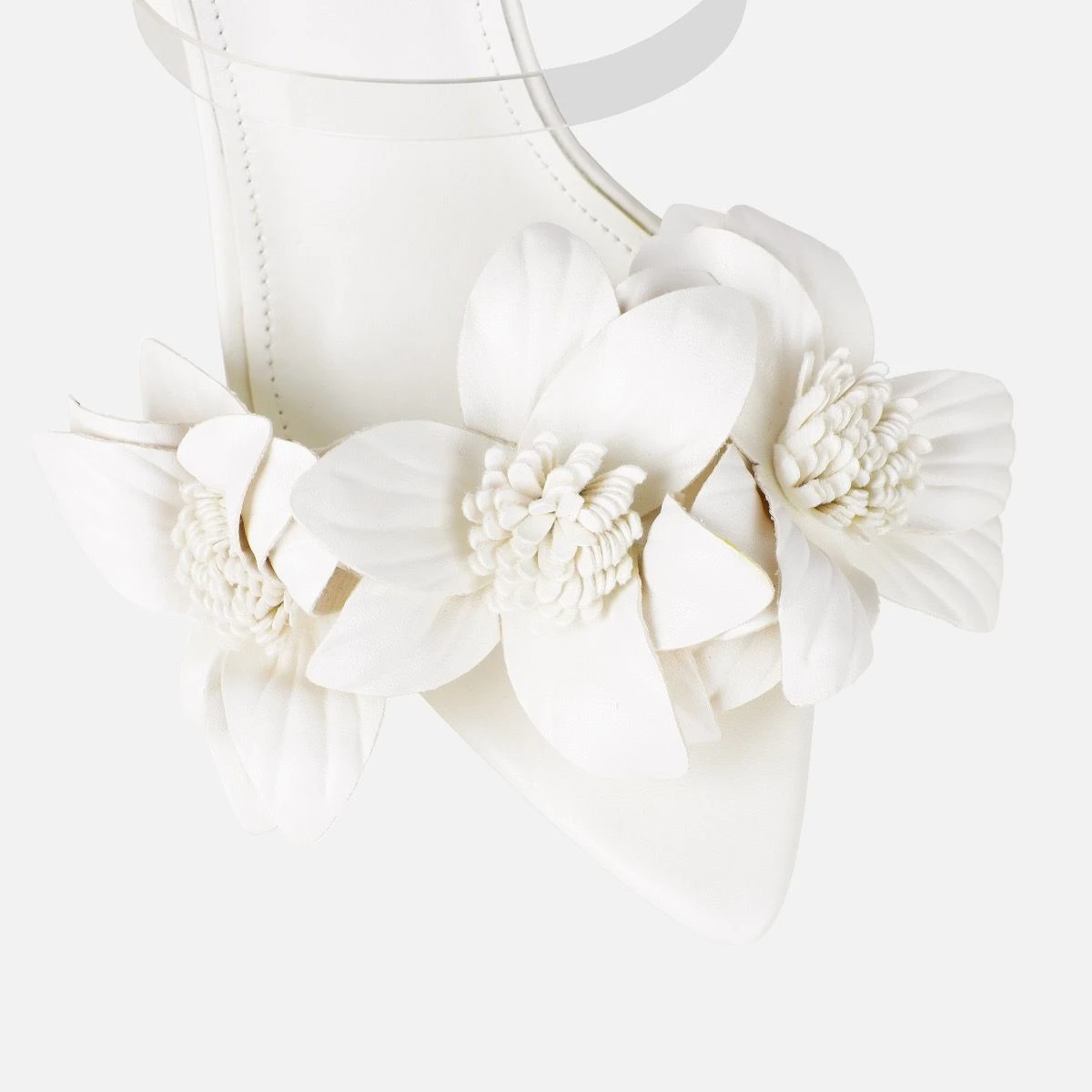 Acacia White Clear Flower Mules - Image 4