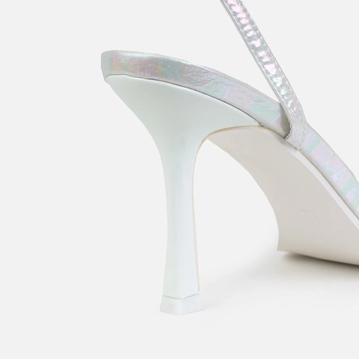 Aeros White Square Toe Strappy Stiletto Mid Heels - Image 4