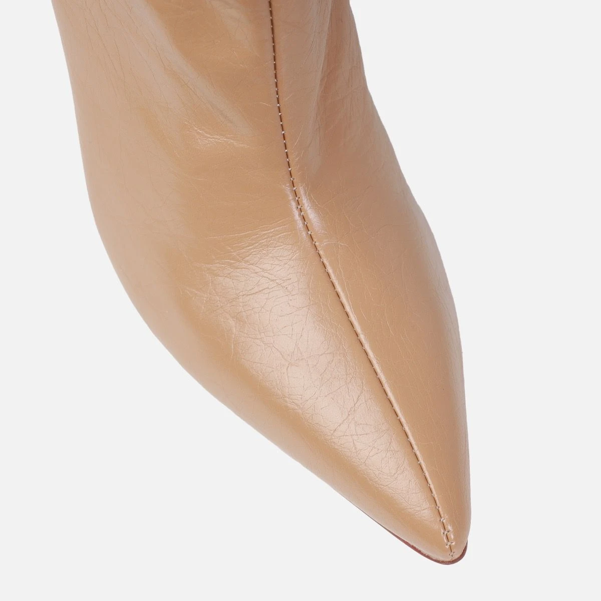 Ailla Camel Pointed Toe Stiletto Thigh High Boots - Image 4