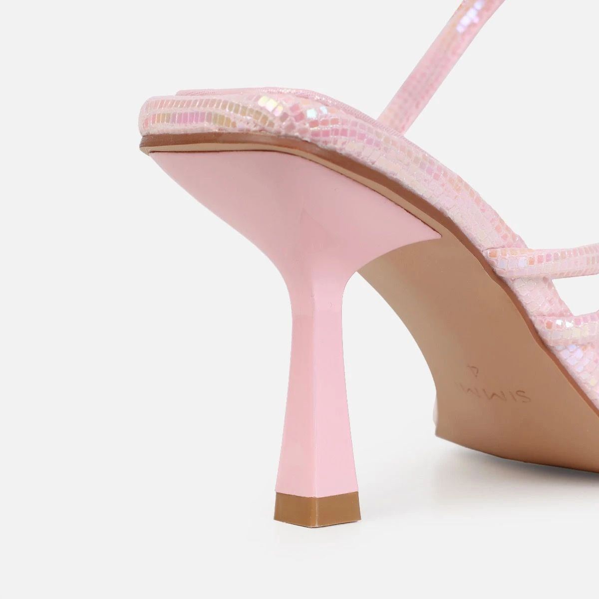 Alisa Pink Iridescent Spiral Mid Heels - Image 3