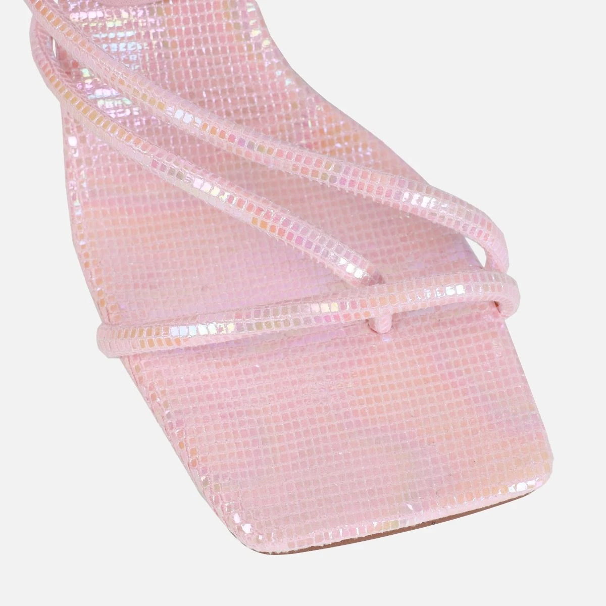 Alisa Pink Iridescent Spiral Mid Heels - Image 4