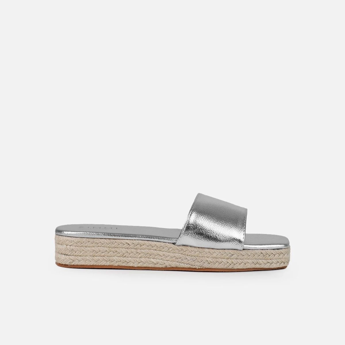 Alohi Silver Cracked Espadrille Flatform Slides - Image 2