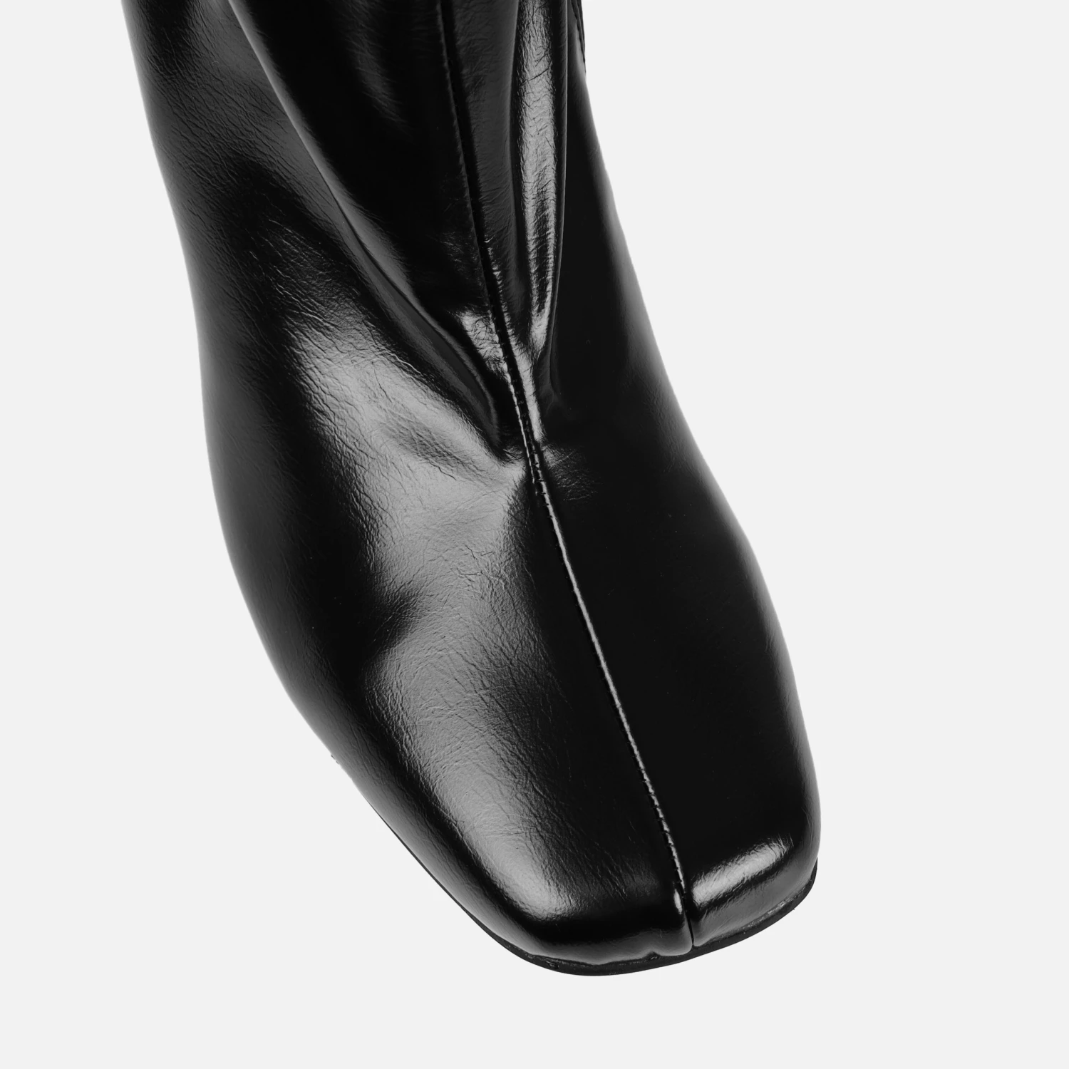 Axel Black Slim Block Heel Thigh High Boots - Image 3