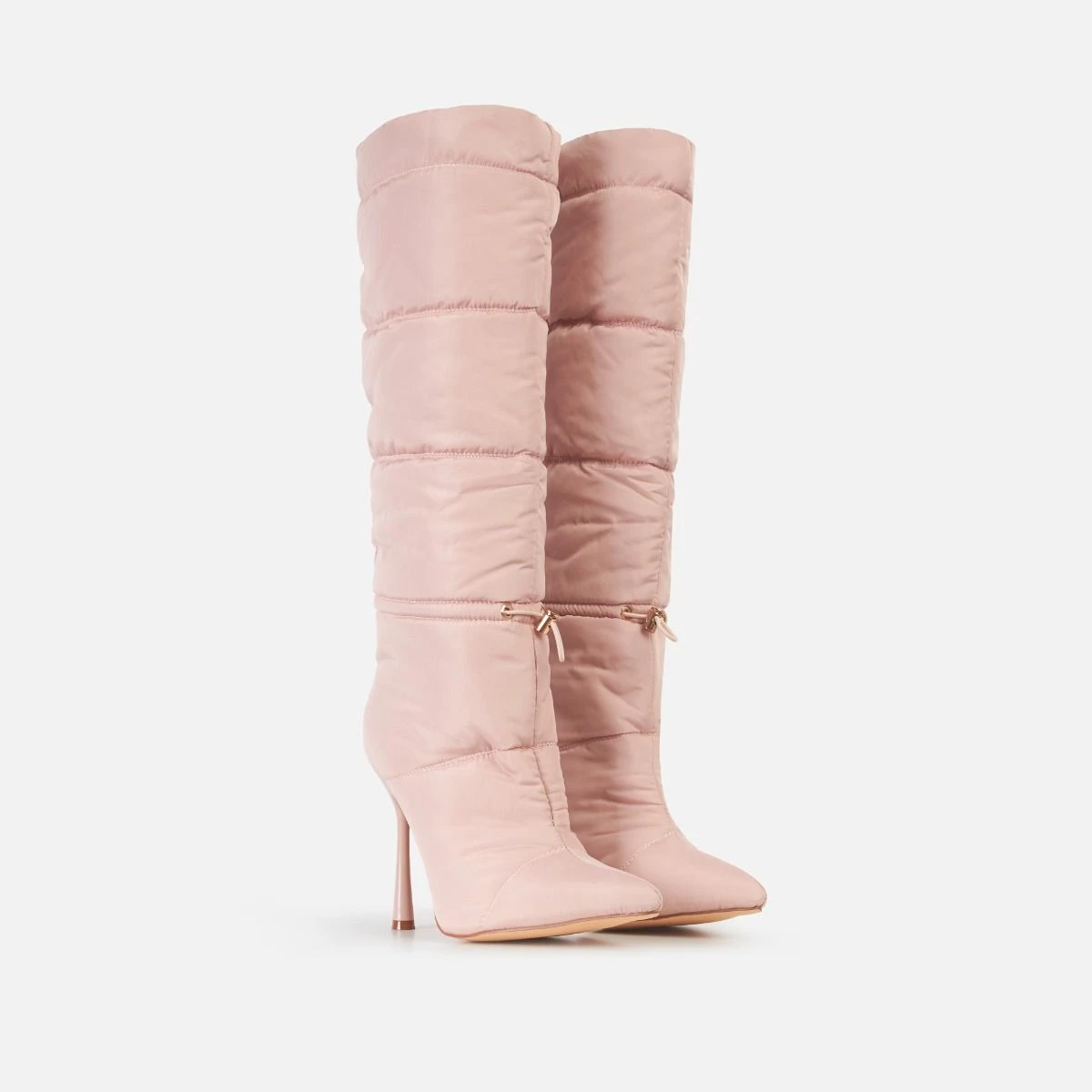 Anouk Nude Padded Stiletto Knee High Boots - Image 2