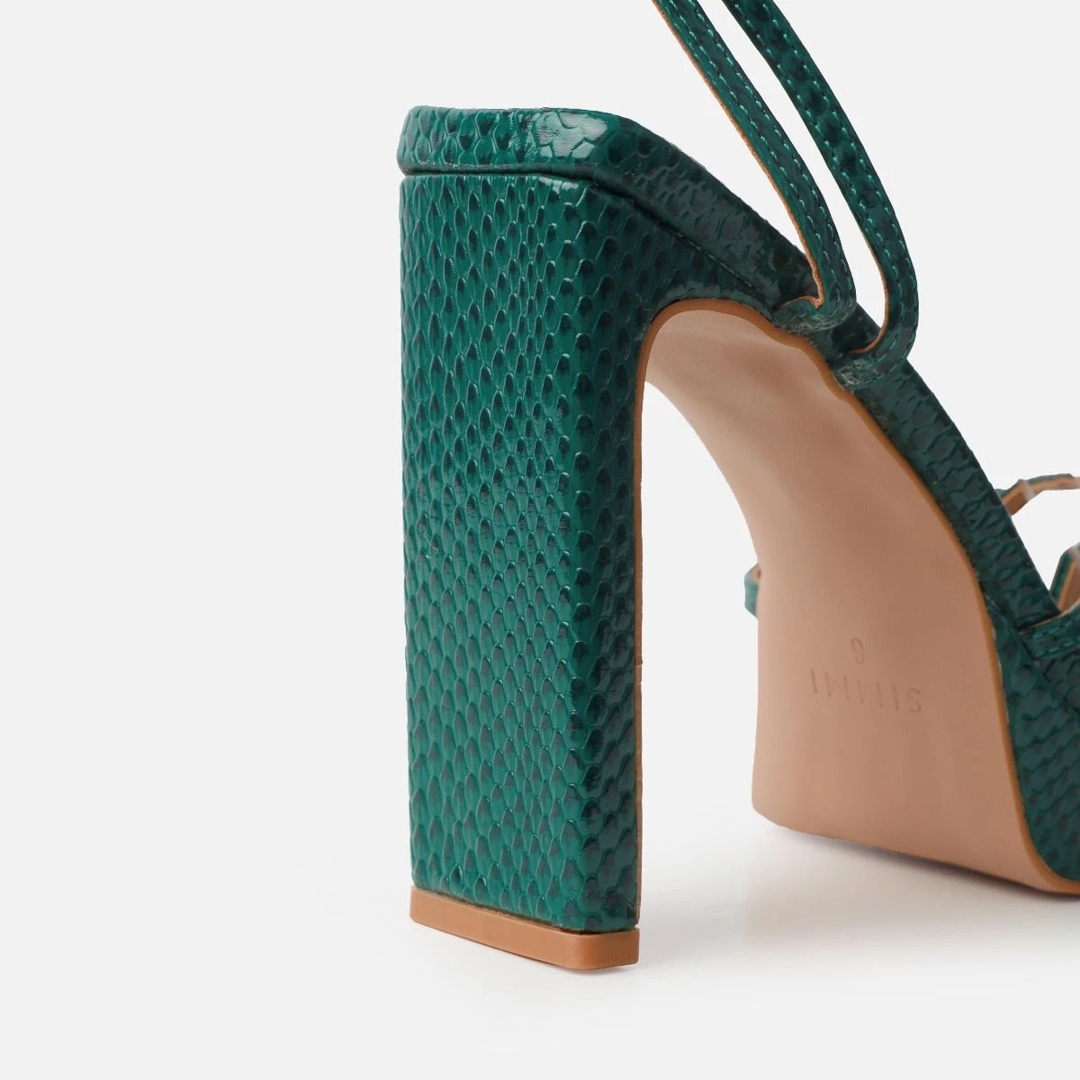 Salma Green Faux Snake Print Platform Heels - Image 3
