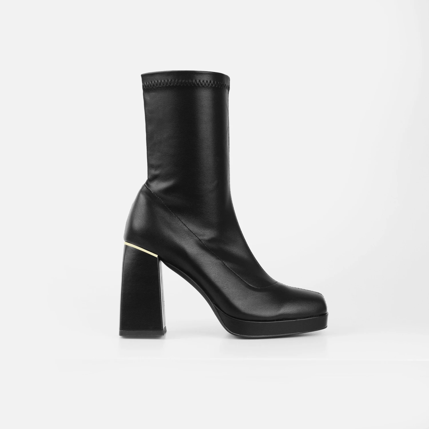 Armondo Black Platform Block Ankle Boots - Image 2