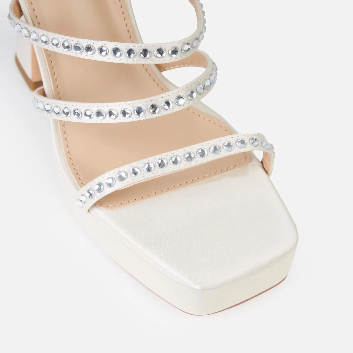 Dara Stone Diamante Spiral Platform Block Heels - Image 4