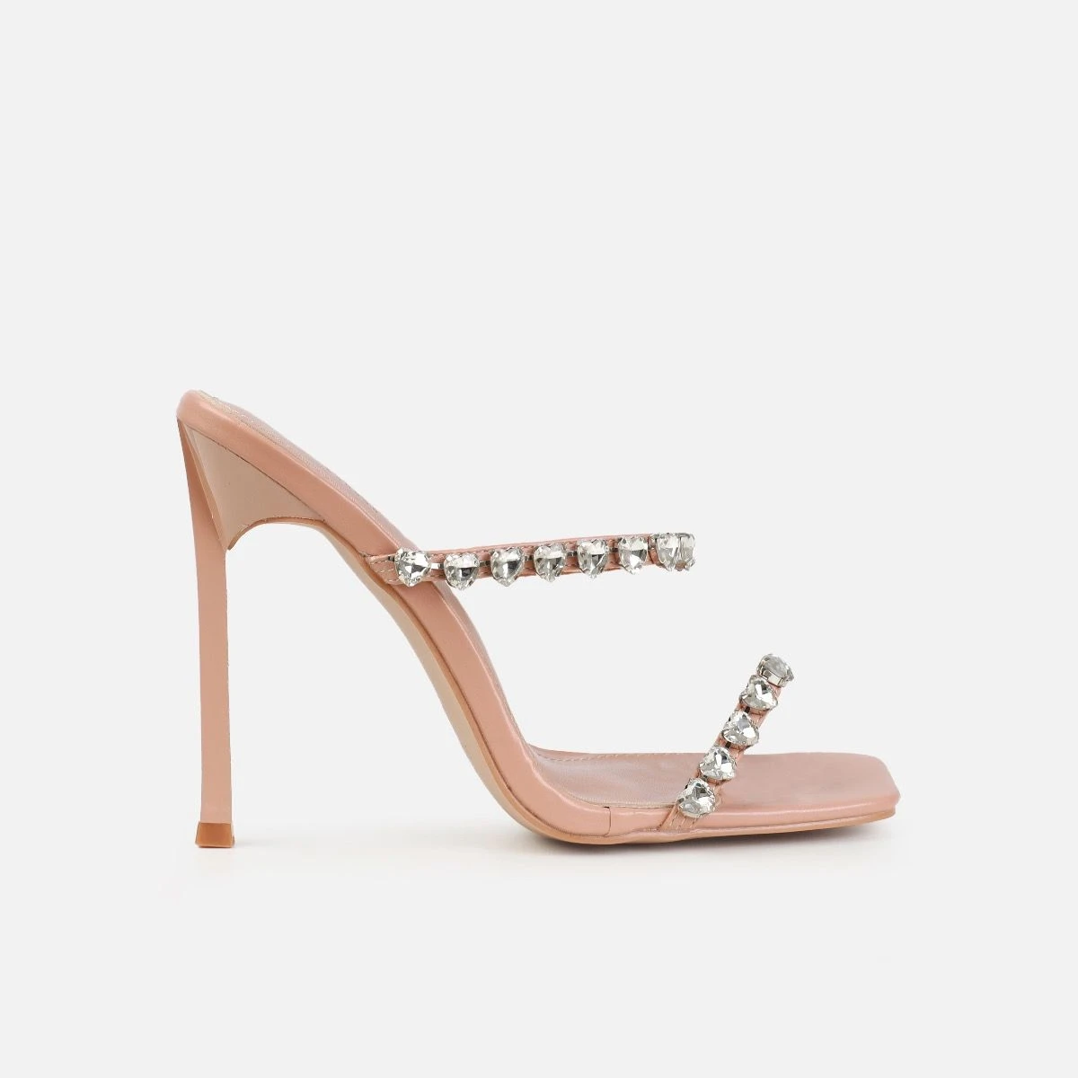 Dionne Crowe Eternal Nude Heart Diamante Mules - Image 2