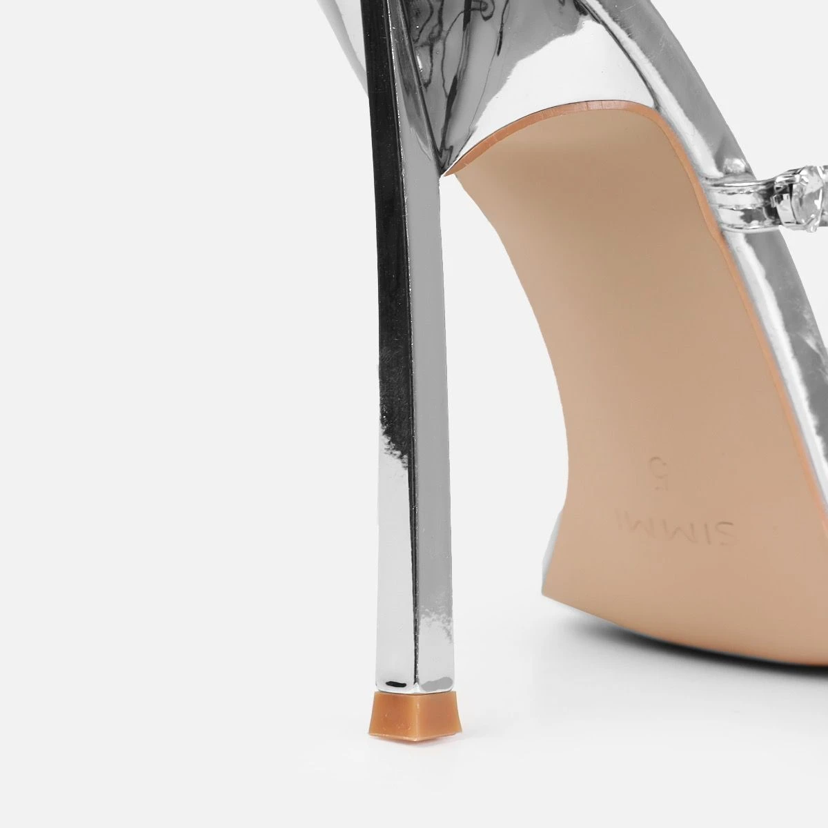 Dionne Crowe Eternal Silver Heart Diamante Mules - Image 3