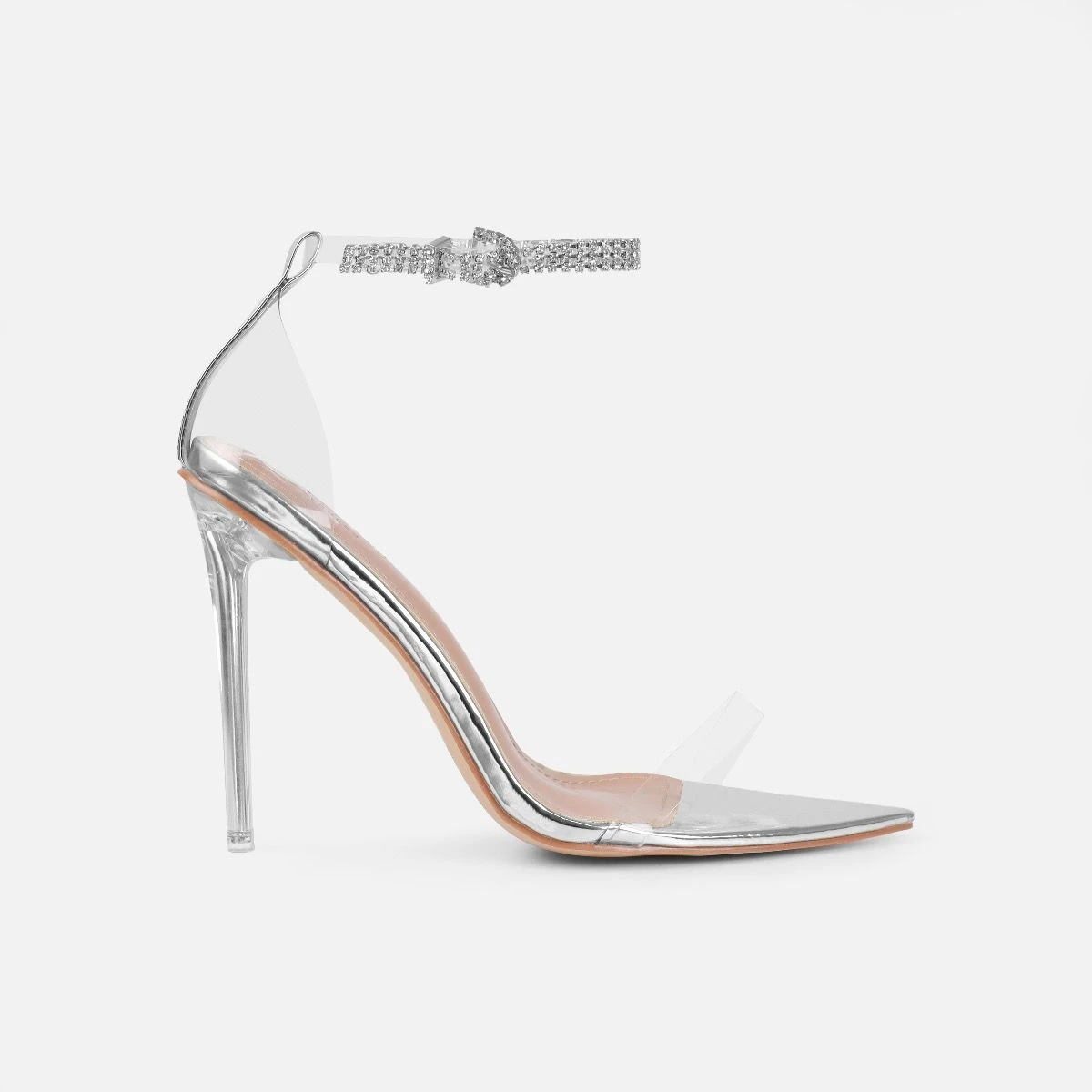 Dionne Crowe Blessed Silver Clear Diamante Heels - Image 2