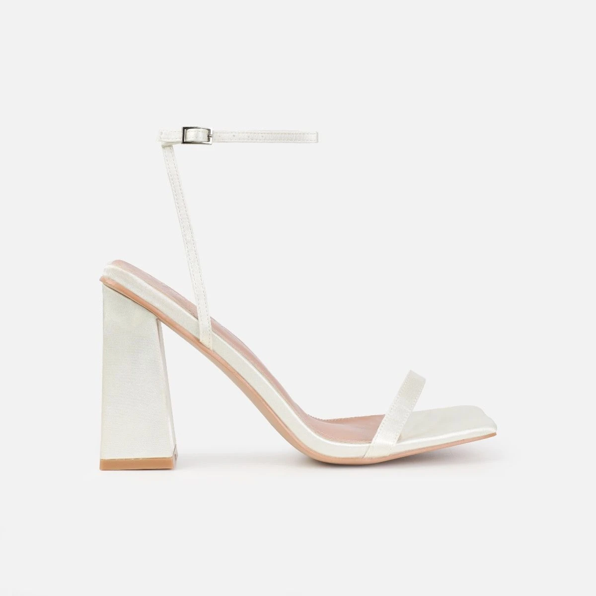 Dionne Crowe Favor Ivory Satin Strappy Block Heels - Image 2