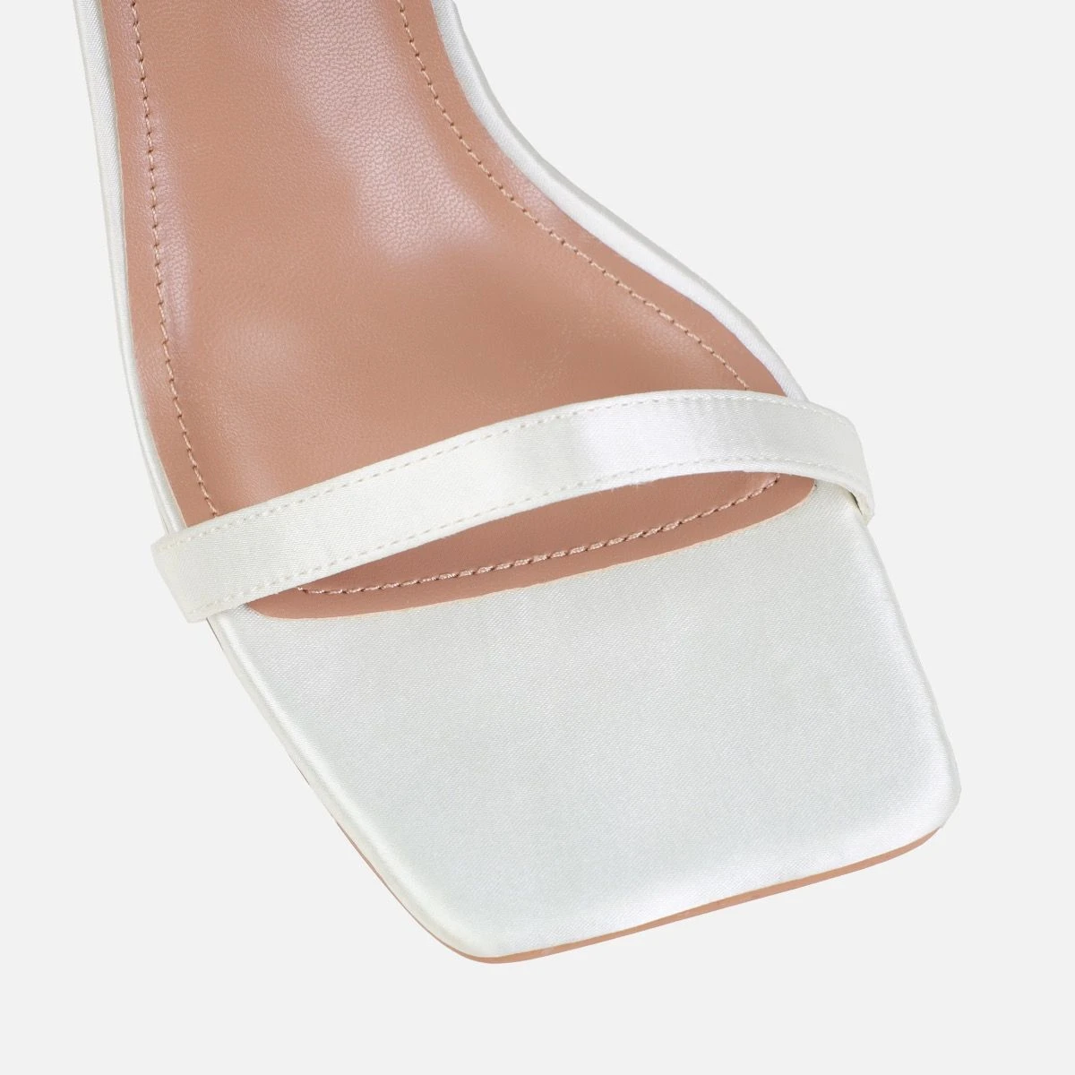 Dionne Crowe Favor Ivory Satin Strappy Block Heels - Image 4