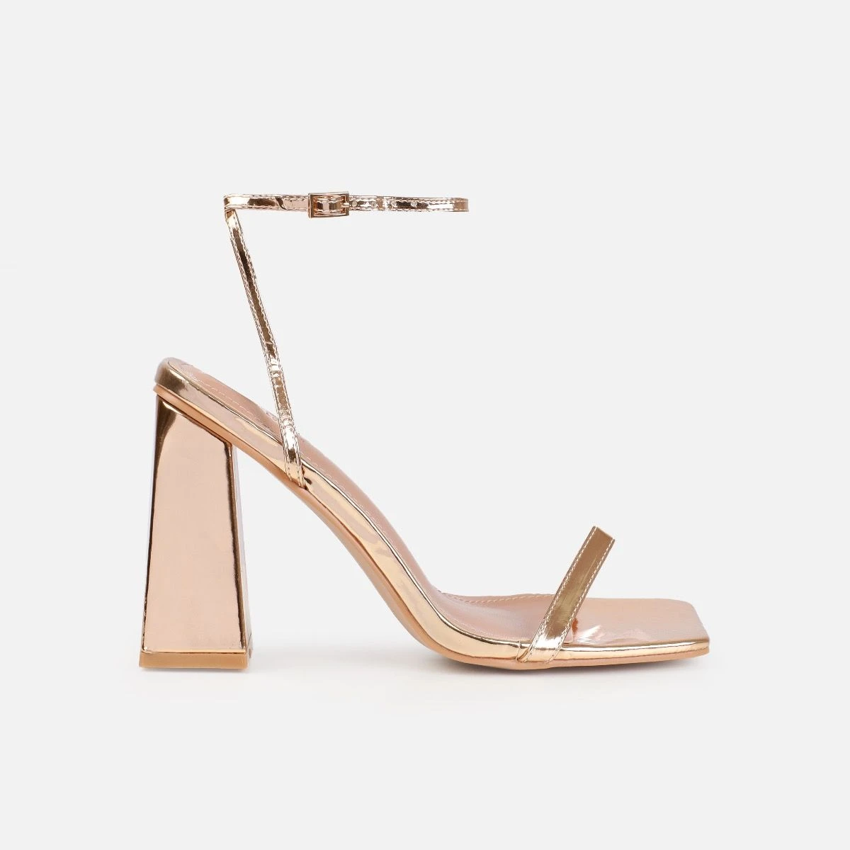 Dionne Crowe Favor Rose Gold Strappy Block Heels - Image 2