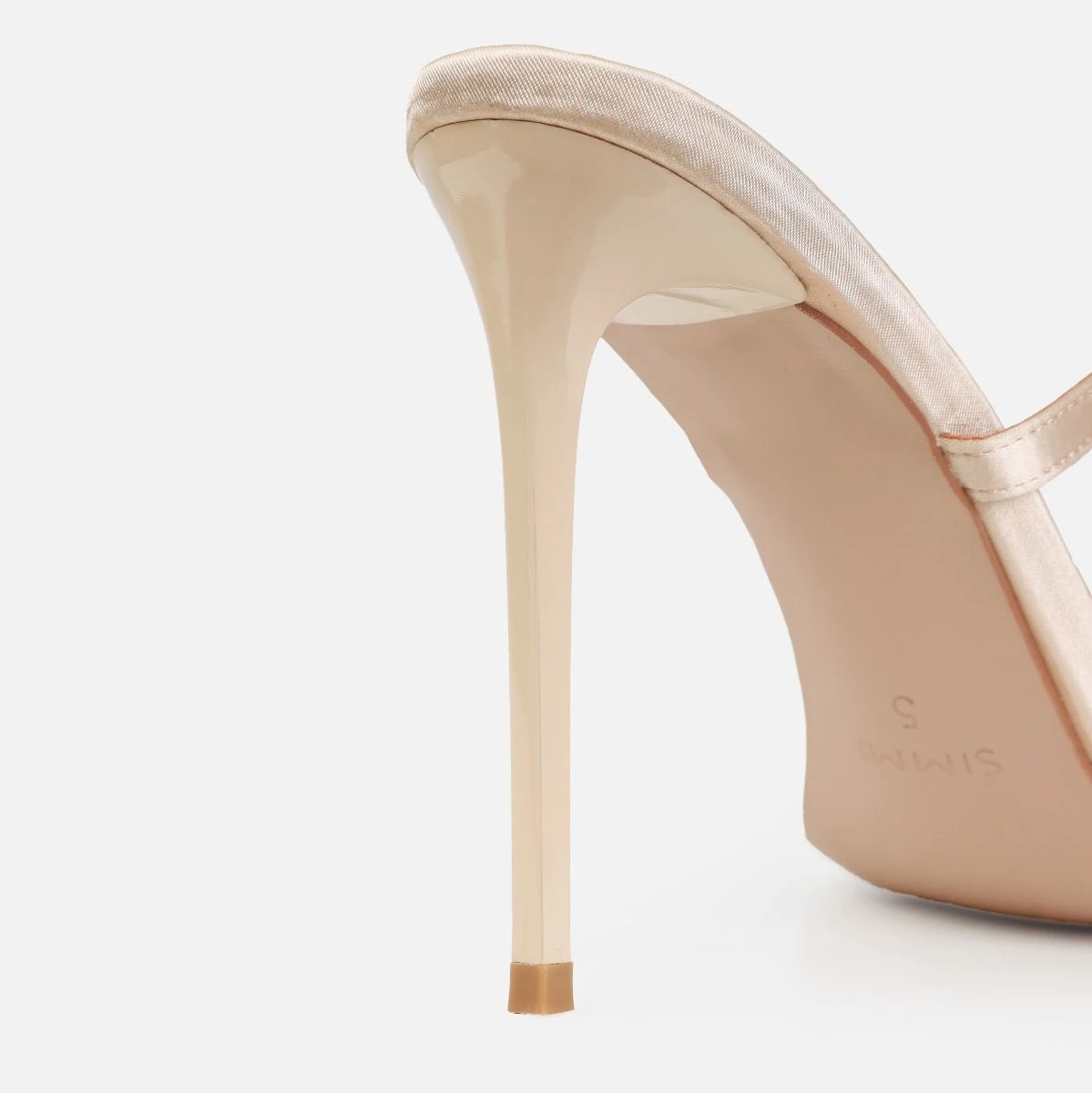 Dionne Crowe Beau Champagne Satin Diamante Heels - Image 3