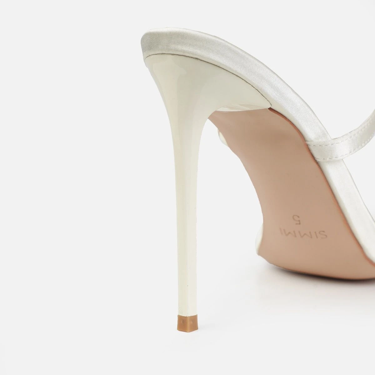 Dionne Crowe Beau Ivory Satin Diamante Heels - Image 3