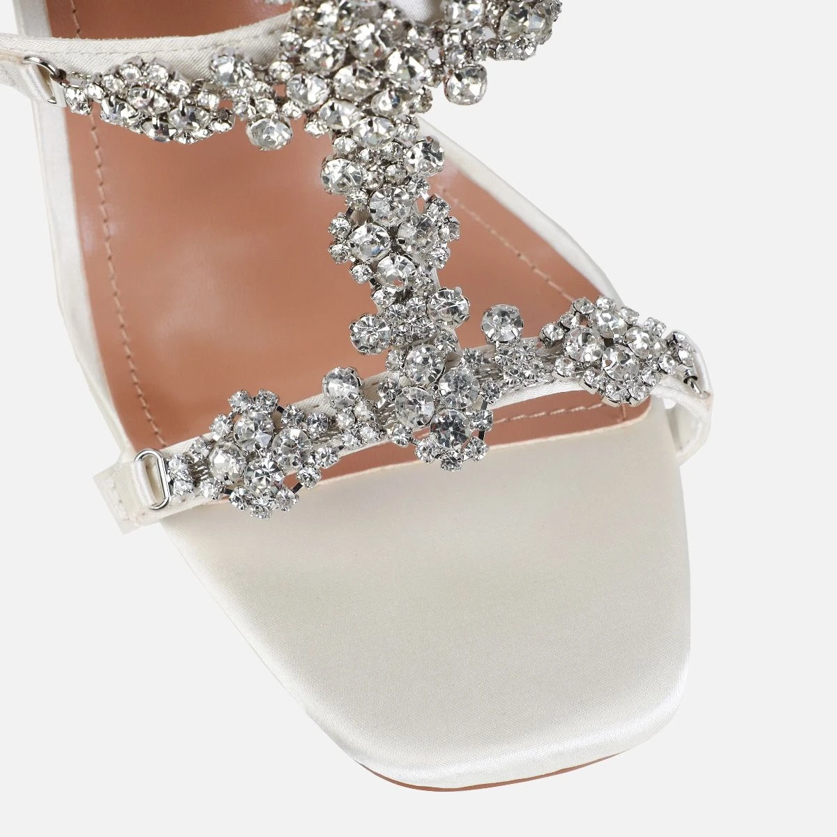 Dionne Crowe Beau Ivory Satin Diamante Heels - Image 4
