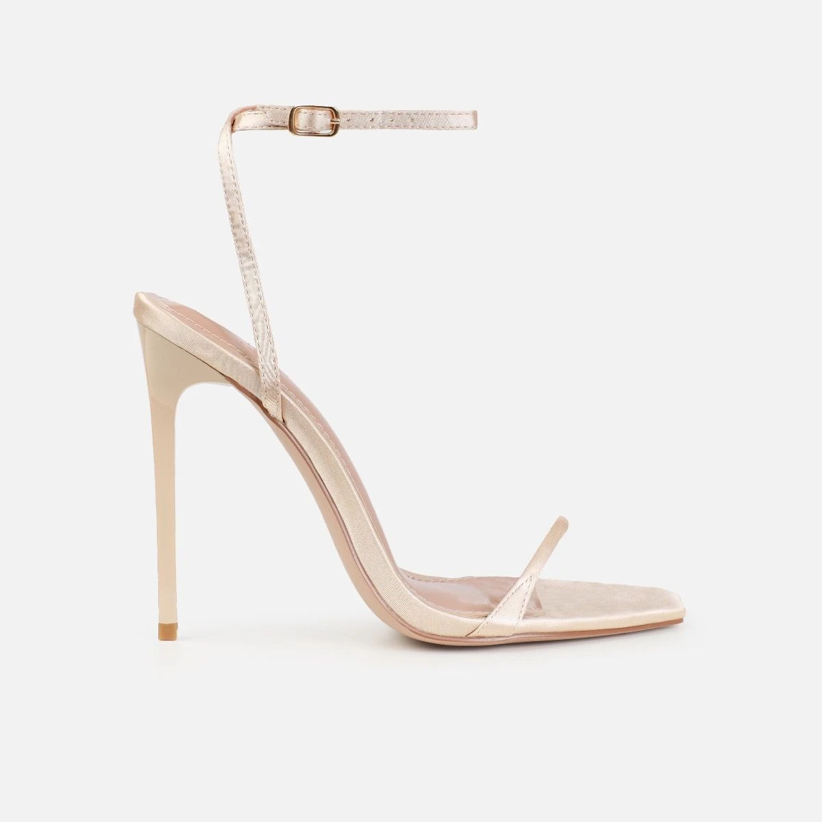 Dionne Crowe Honeymoon Champagne Satin Stiletto Heels - Image 2