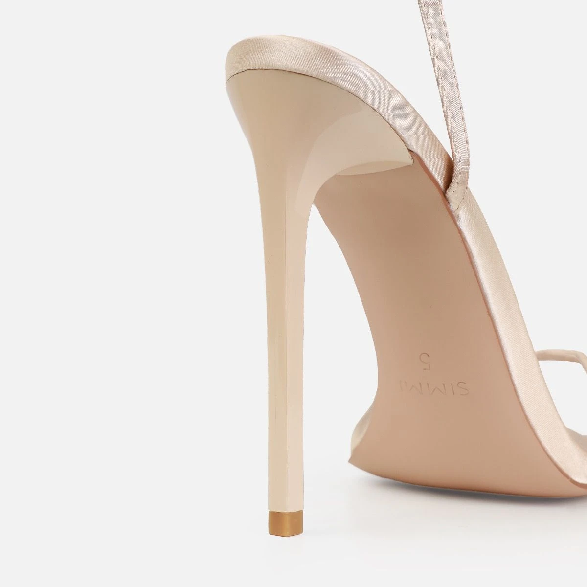 Dionne Crowe Honeymoon Champagne Satin Stiletto Heels - Image 3