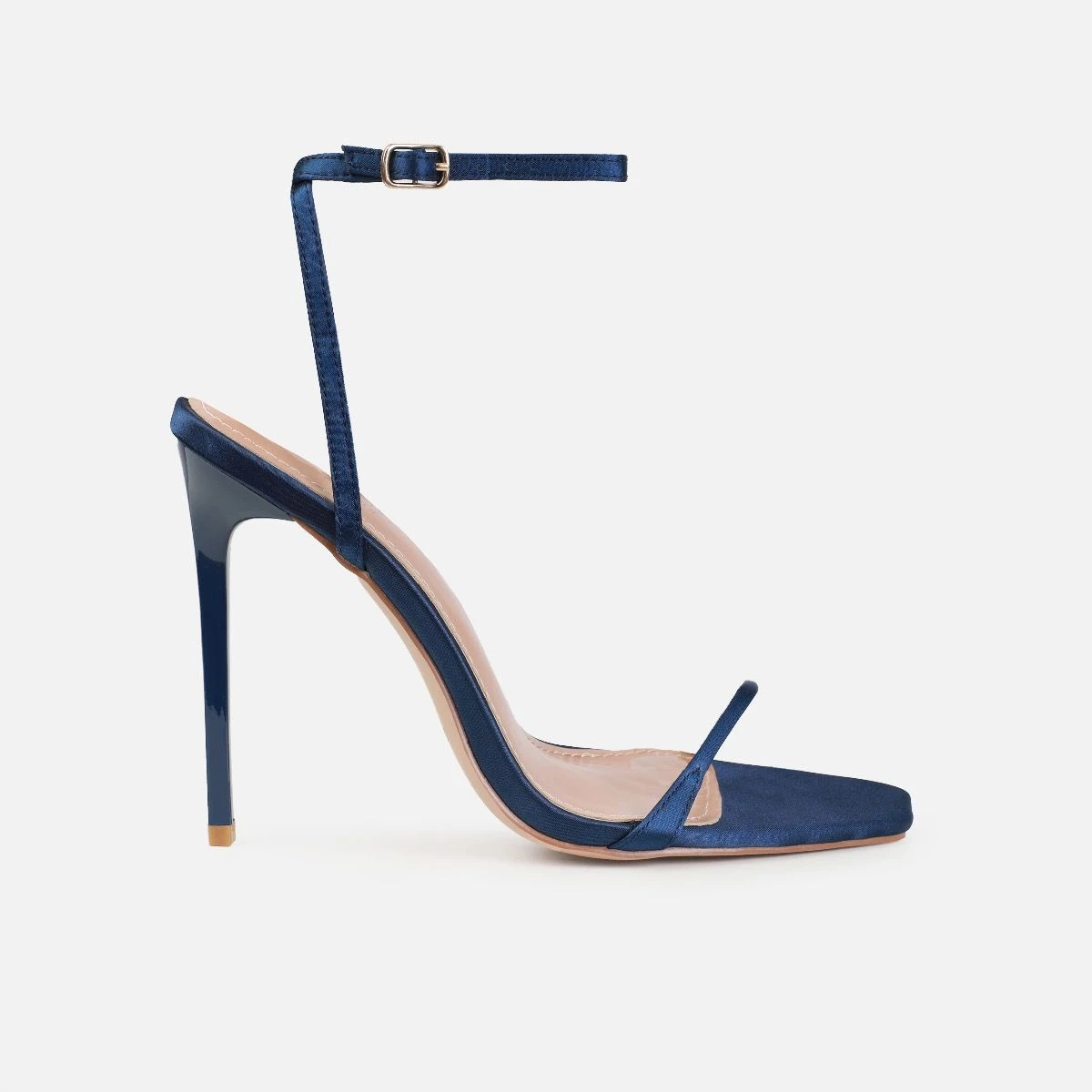 Dionne Crowe Honeymoon Navy Satin Stiletto Heels - Image 2