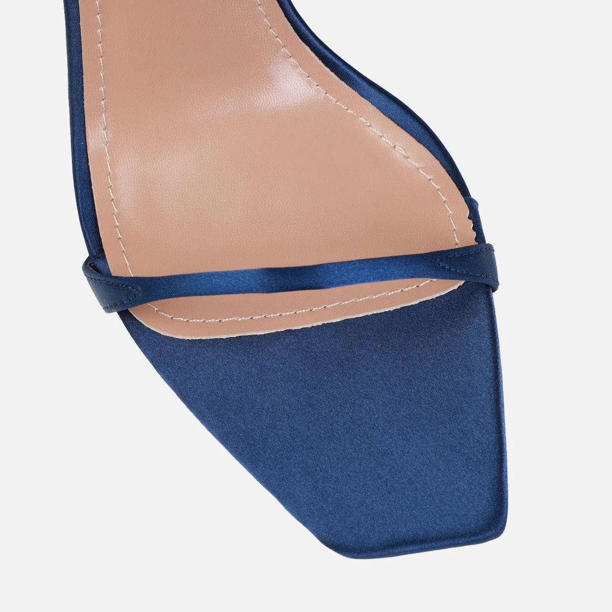 Dionne Crowe Honeymoon Navy Satin Stiletto Heels - Image 4