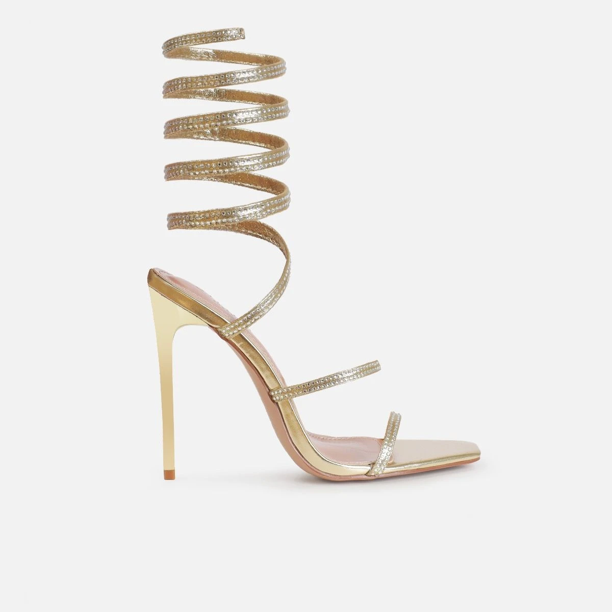 Dionne Crowe Bouquet Gold Diamante Spiral Heels - Image 2