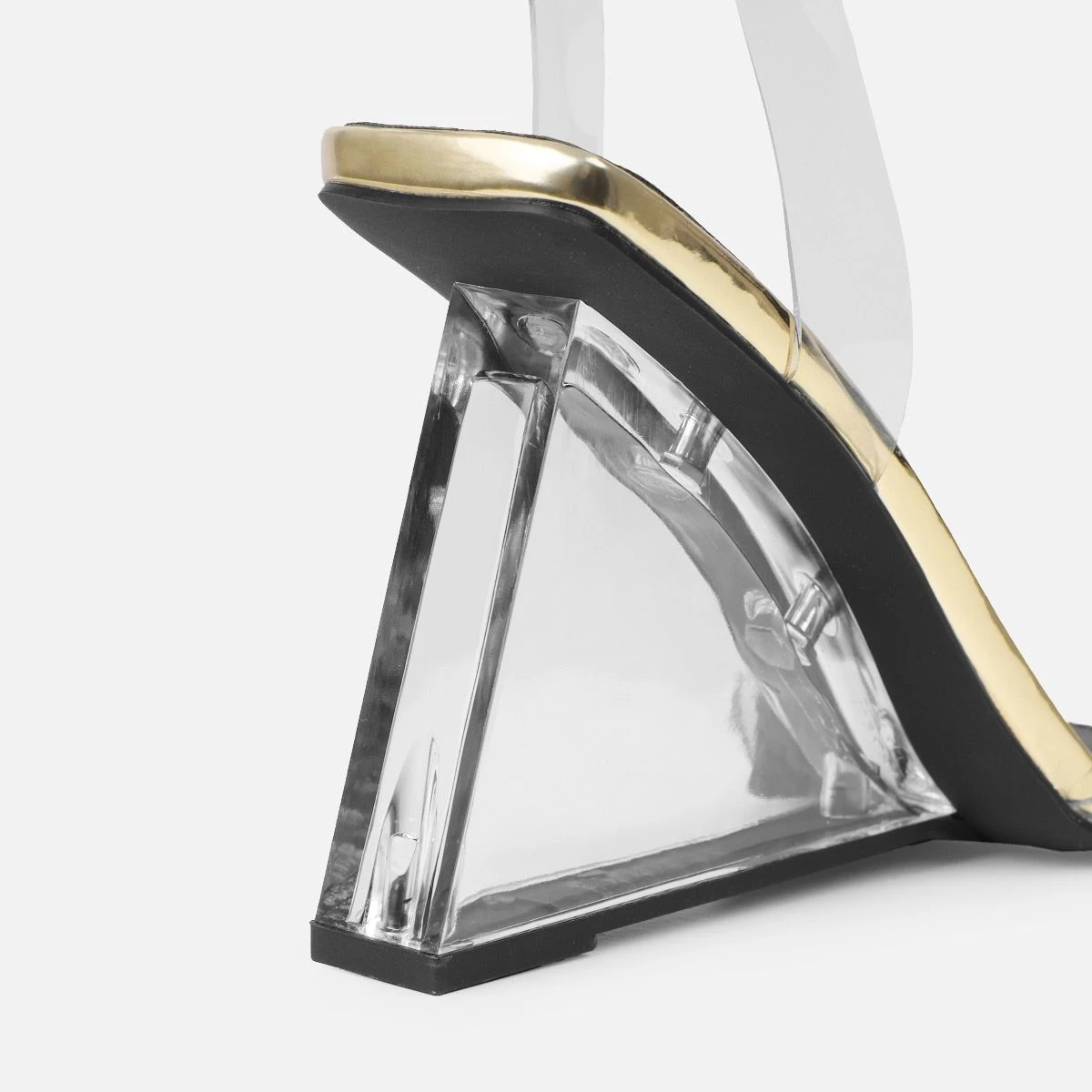 Bali Gold Mirror Clear Wedge Sandals - Image 3