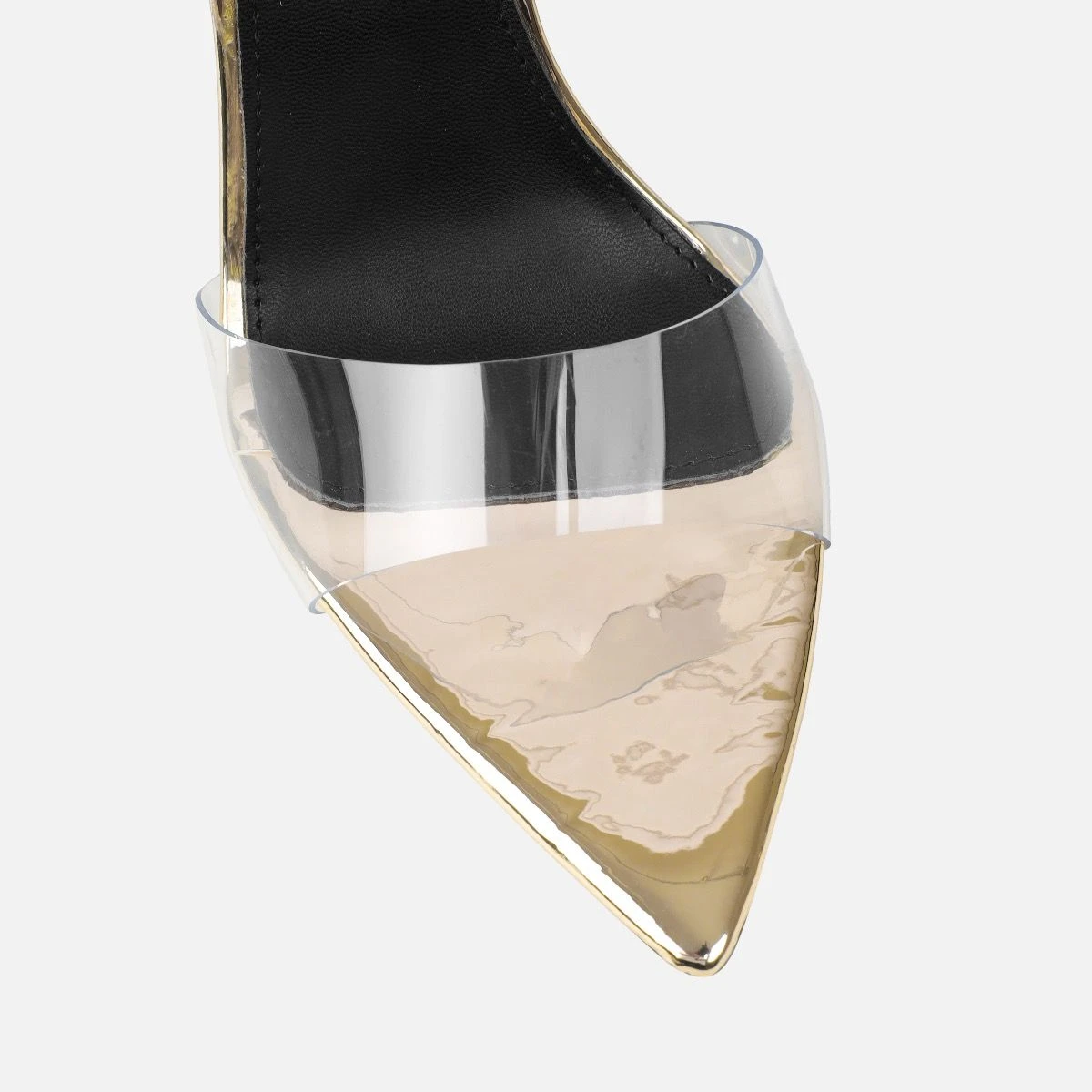 Bali Gold Mirror Clear Wedge Sandals - Image 4