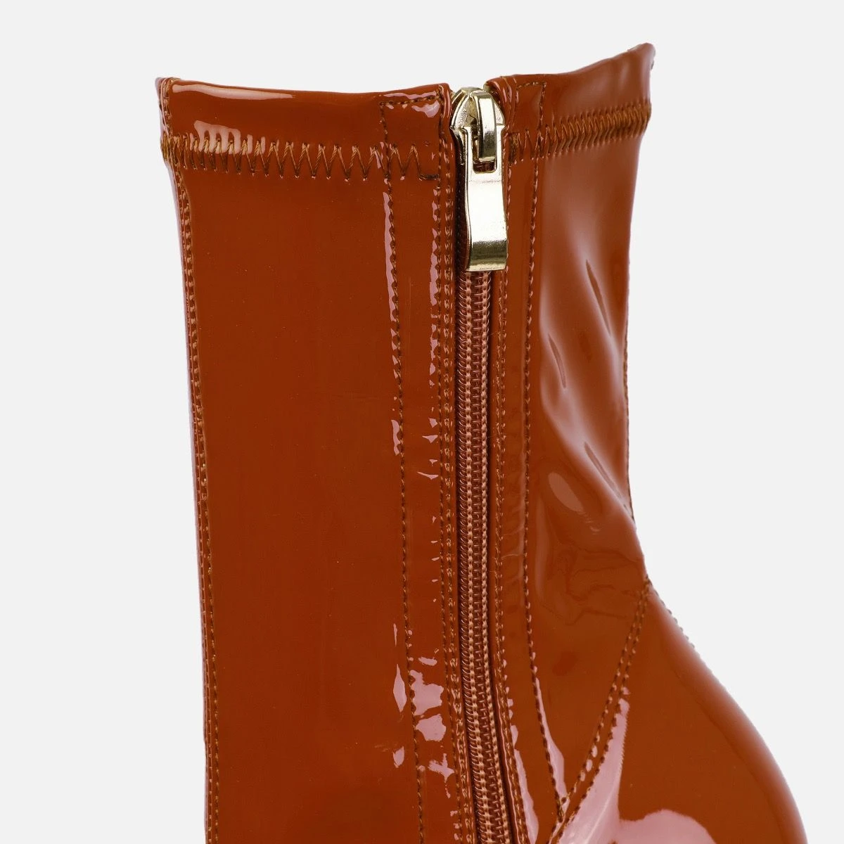 Brookes Tan Double Platform Block Heel Ankle Boots - Image 3