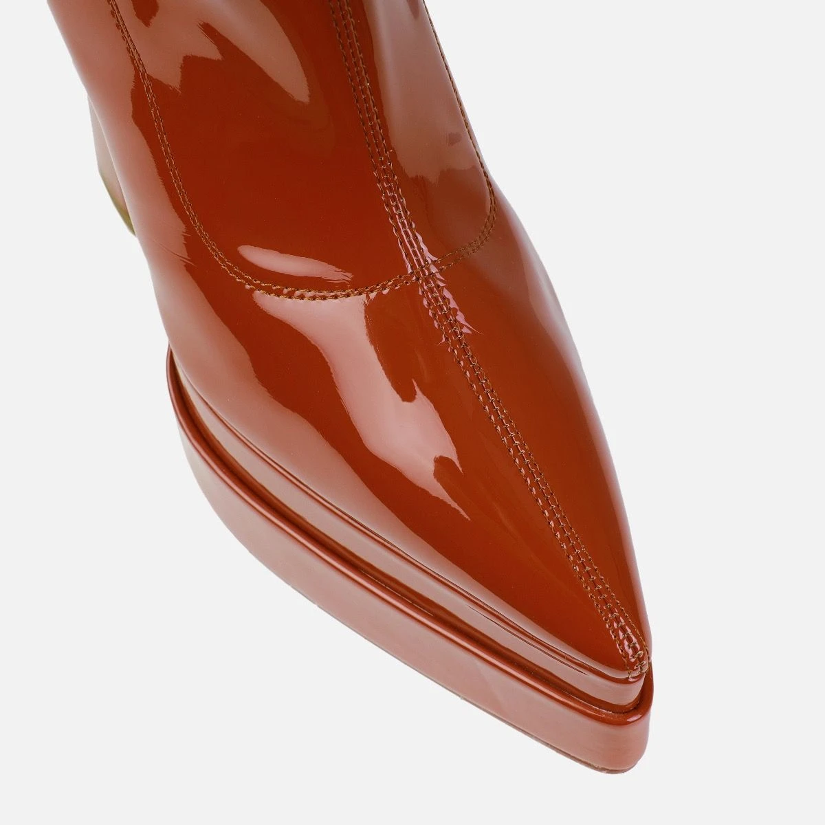 Brookes Tan Double Platform Block Heel Ankle Boots - Image 4