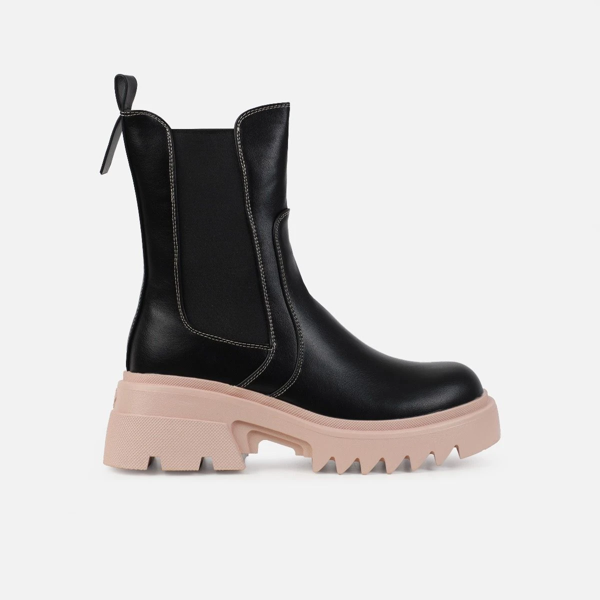 Romare Black And Blush Chunky Ankle Boots - Image 2