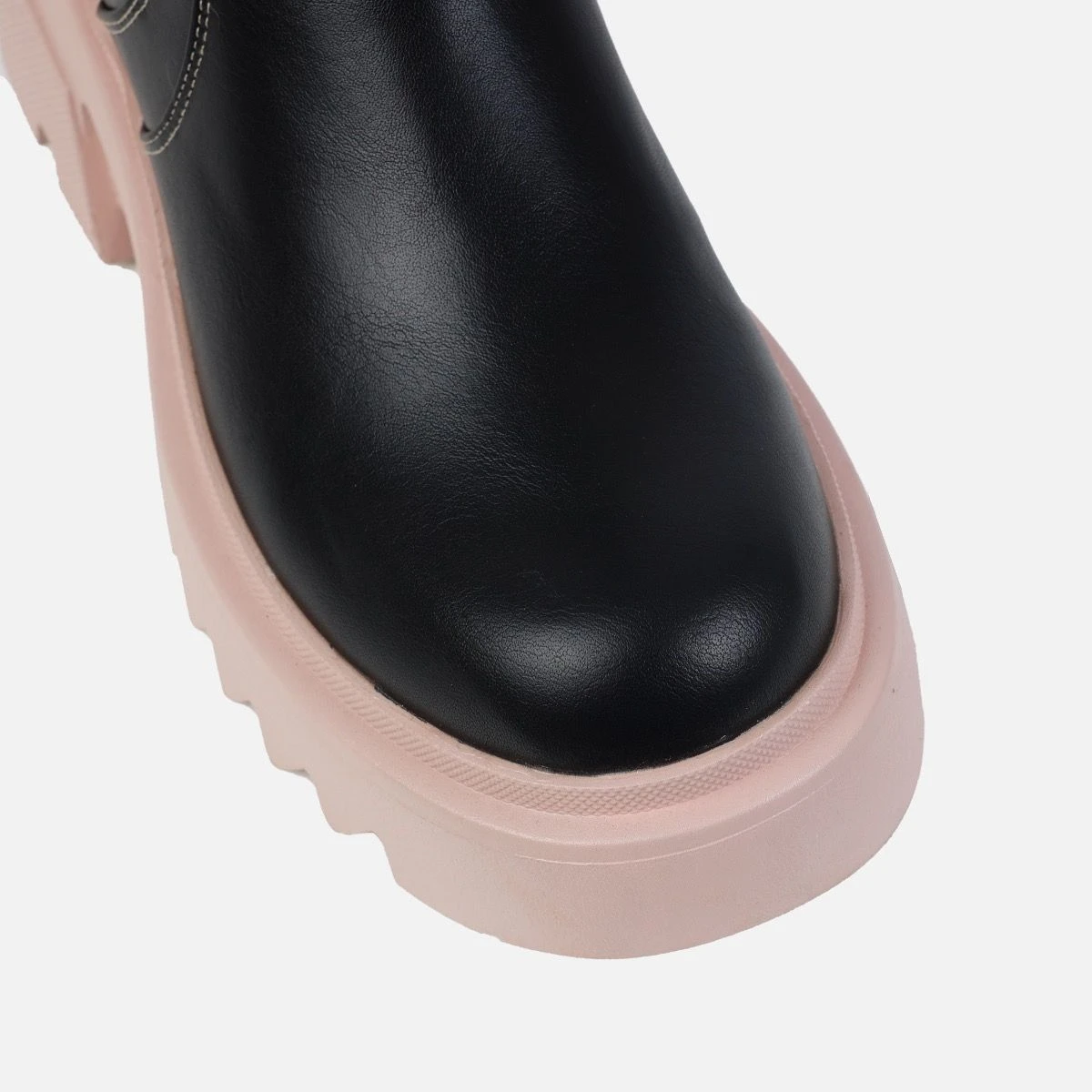 Romare Black And Blush Chunky Ankle Boots - Image 4