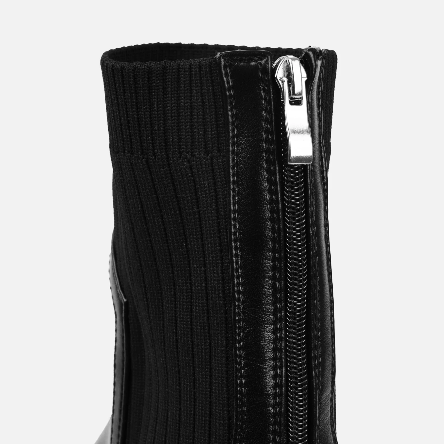 Malakai Black Knit Chunky Ankle Boots - Image 4