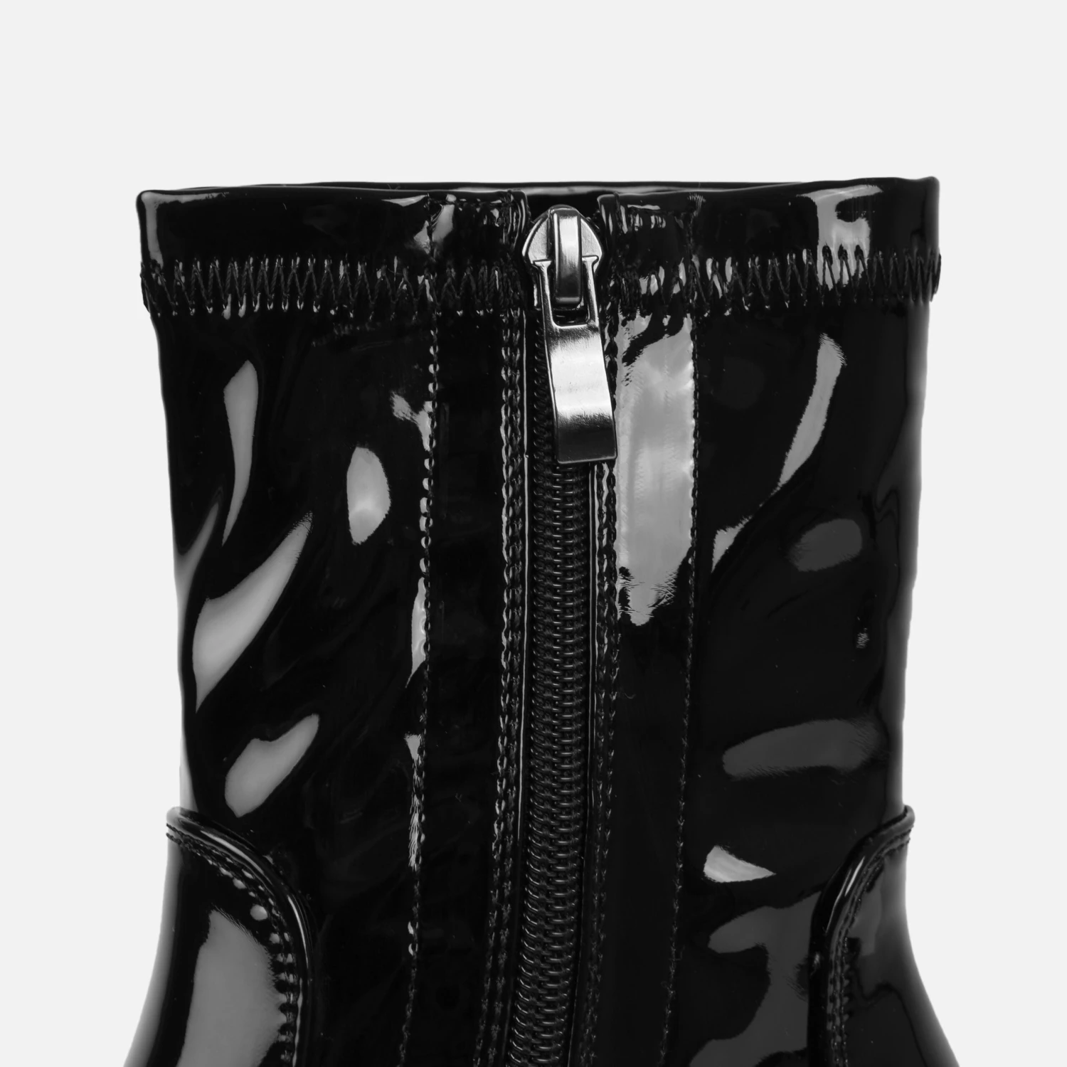 Carrington Black Patent Flat Ankle Boots - Image 4