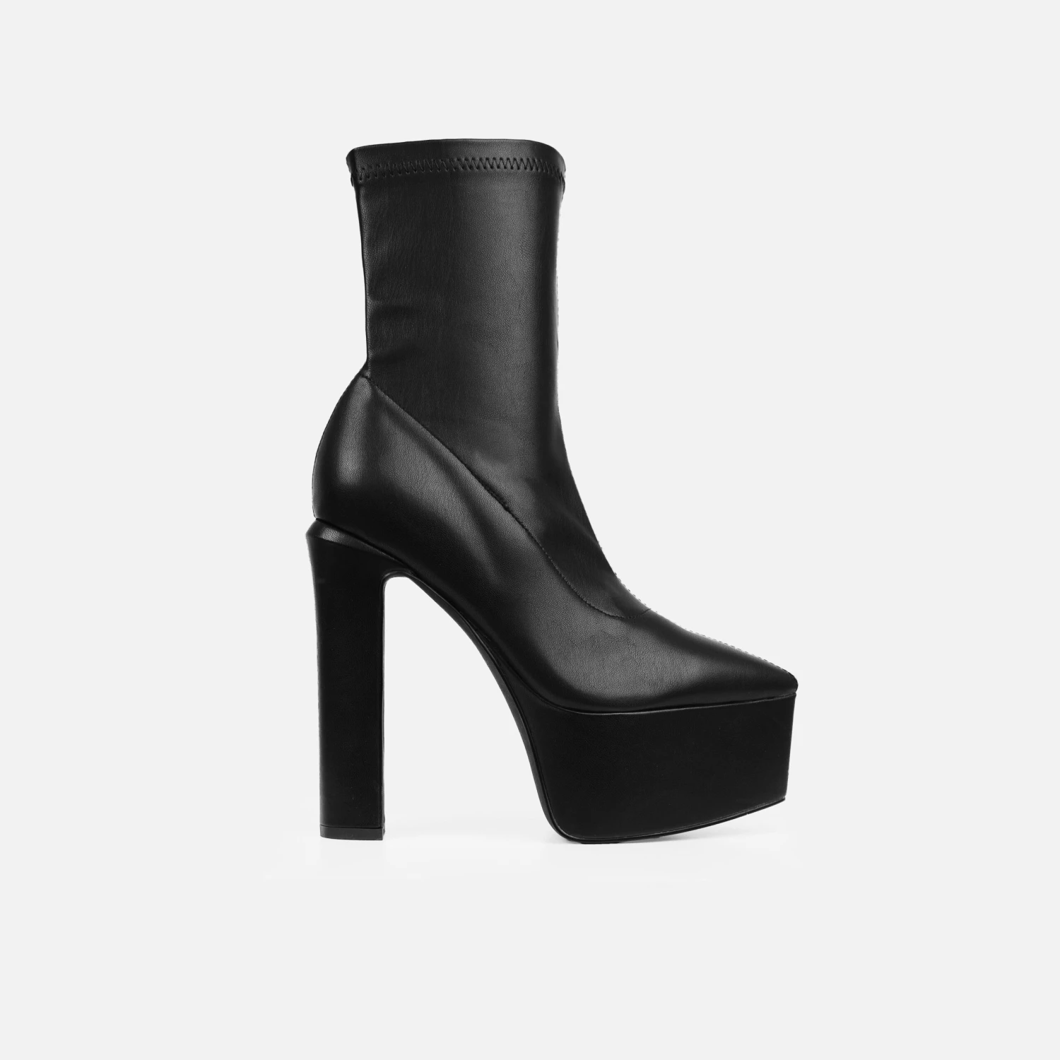 Ceaser Black Platform Pointed Ankle Boots - Image 2