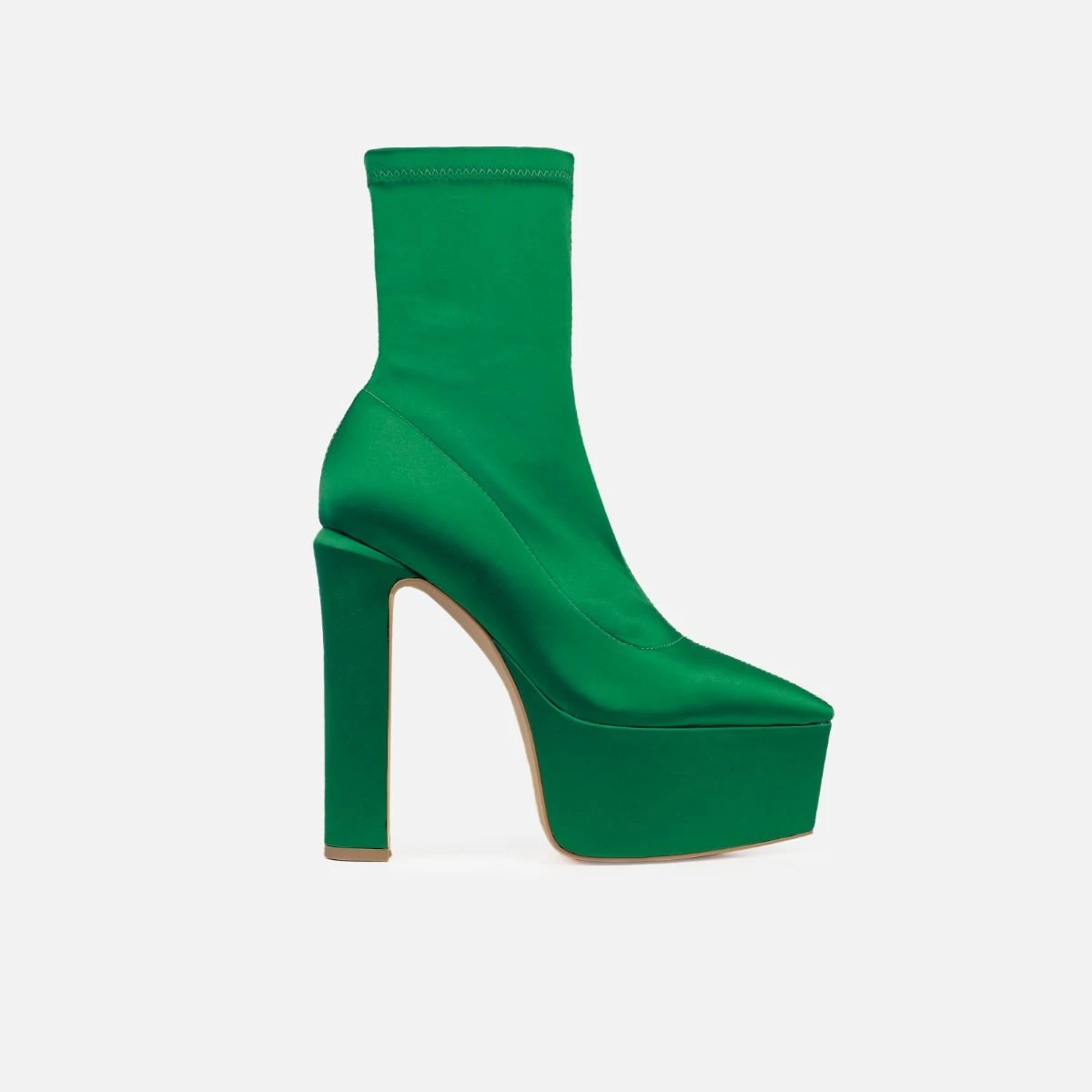 Ceaser Green Platform Pointed Ankle Boots - Image 2