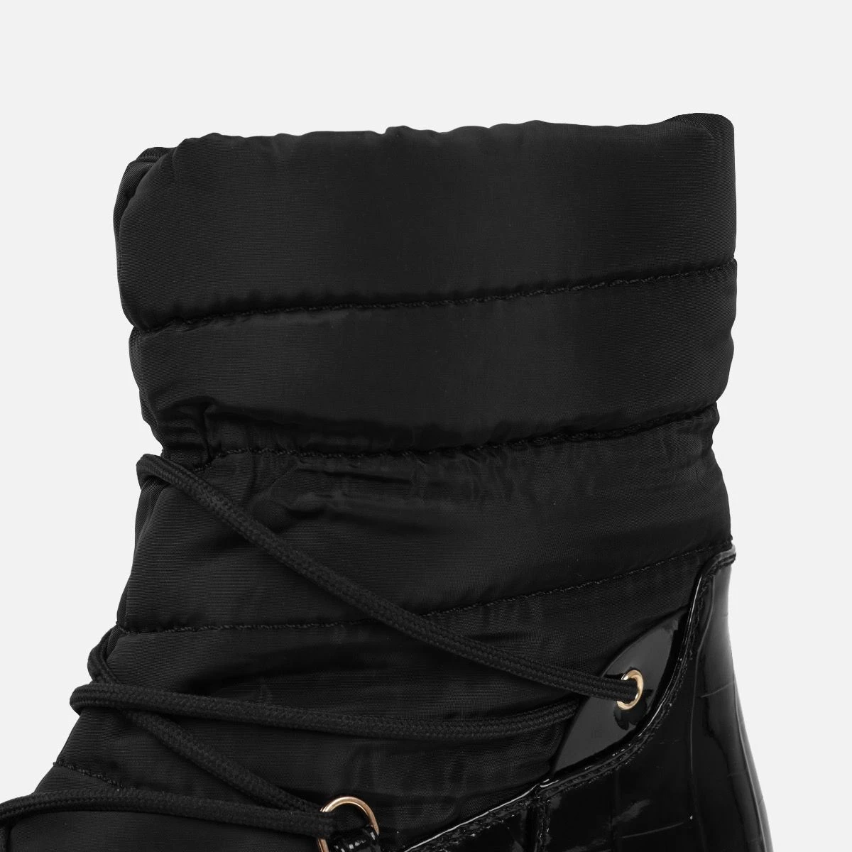 Cimmaron Black Faux Croc Print Chunky Ankle Snow Boots - Image 3