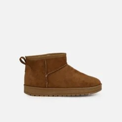 Cosy Tan Faux Suede Mini Boots