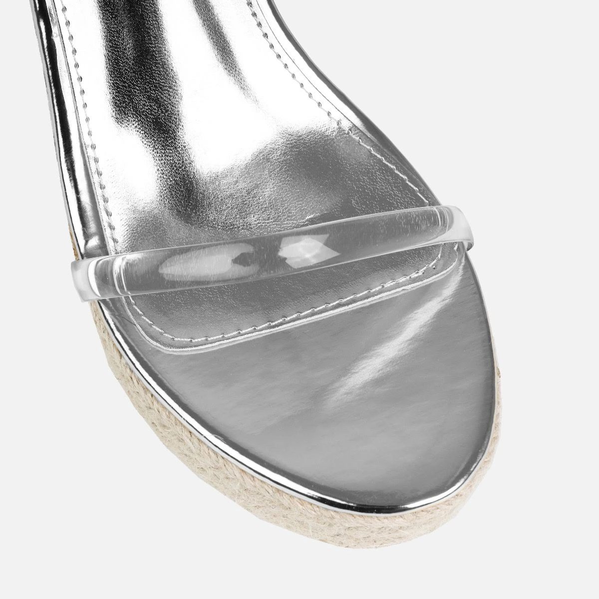 Tasha Ghouri Cove Silver Clear Diamante Wedges - Image 3