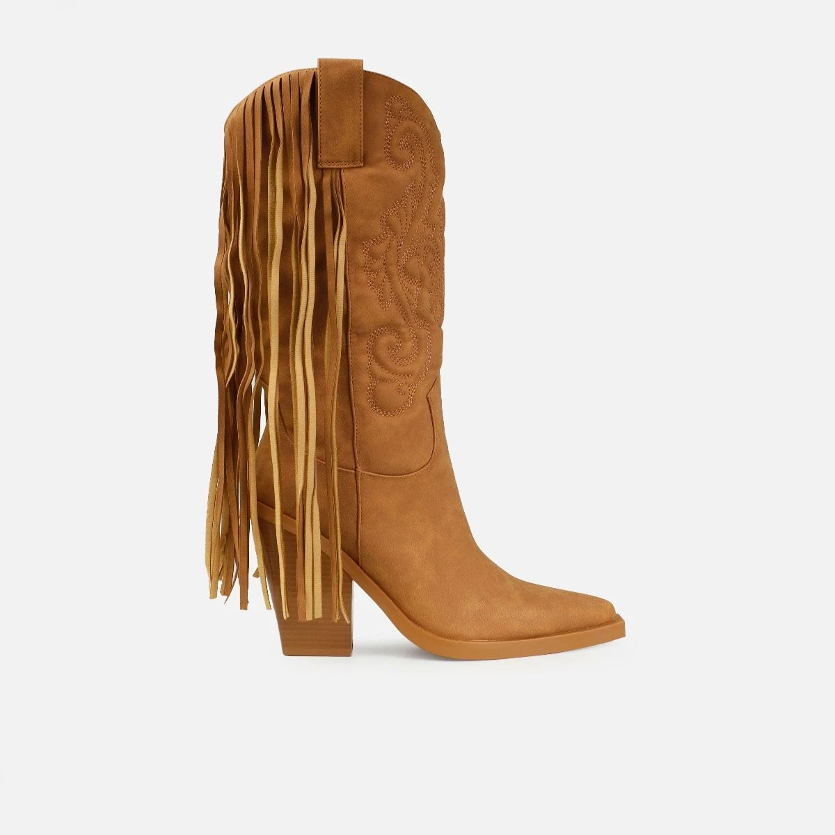 Tasha Ghouri Andrew Tan Tassle Calf Western Boots - Image 3