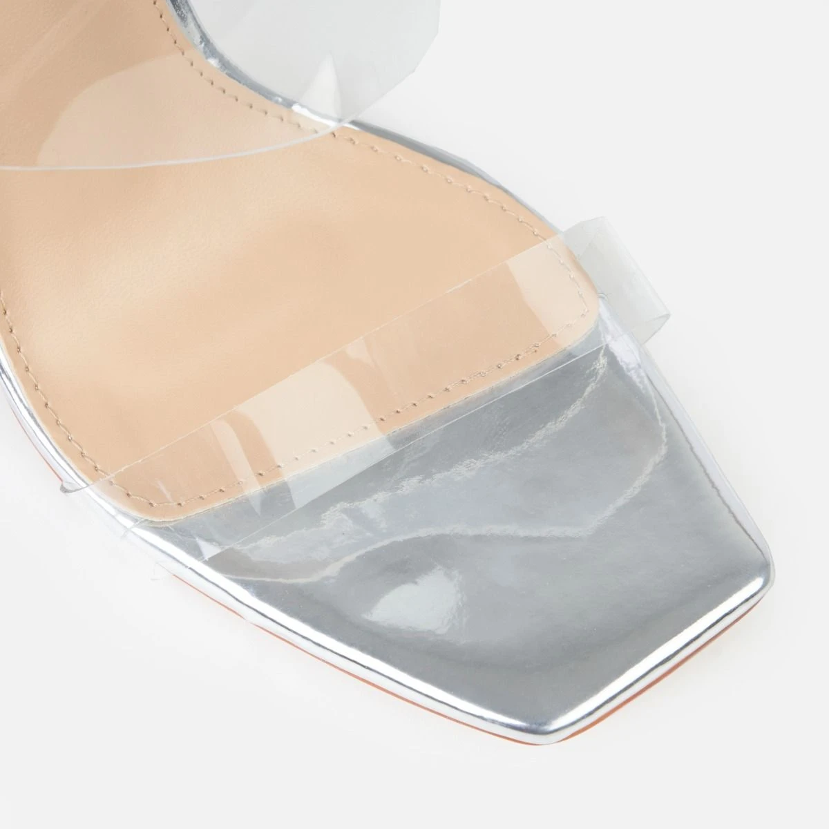 Deja Silver Clear Strappy Diamante Heels - Image 4