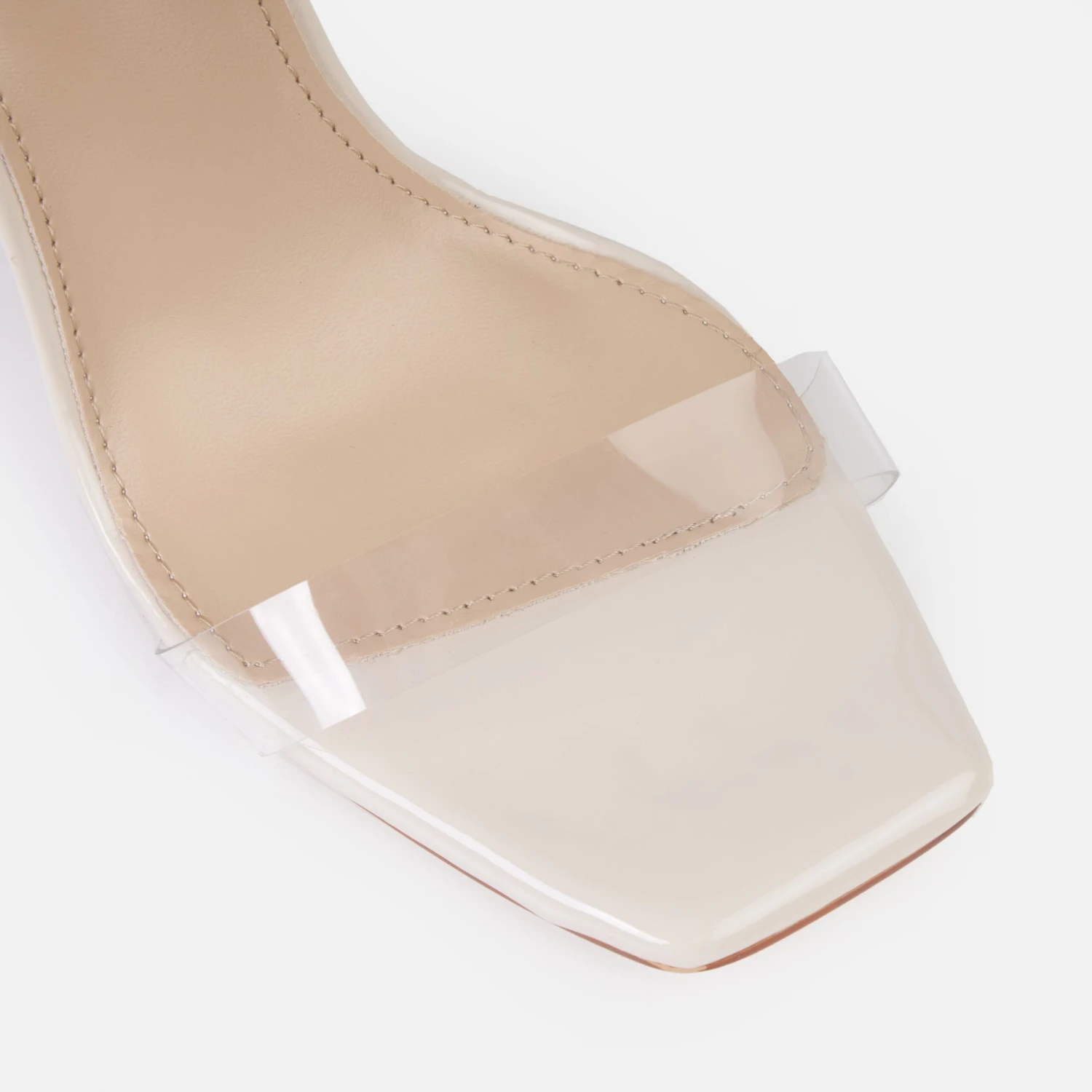 Deja Wide Stone Clear Strappy Diamante Heels - Image 3