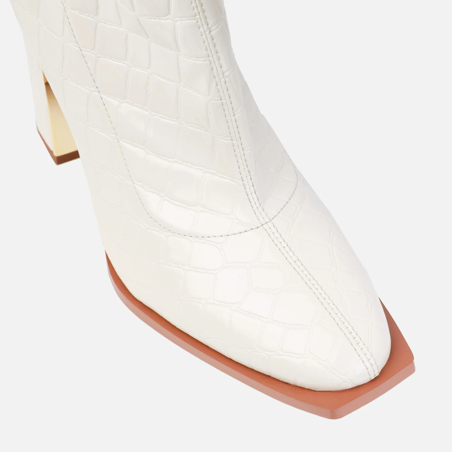 Elijah Stone Faux Croc Print Block Thigh High Boots - Image 3