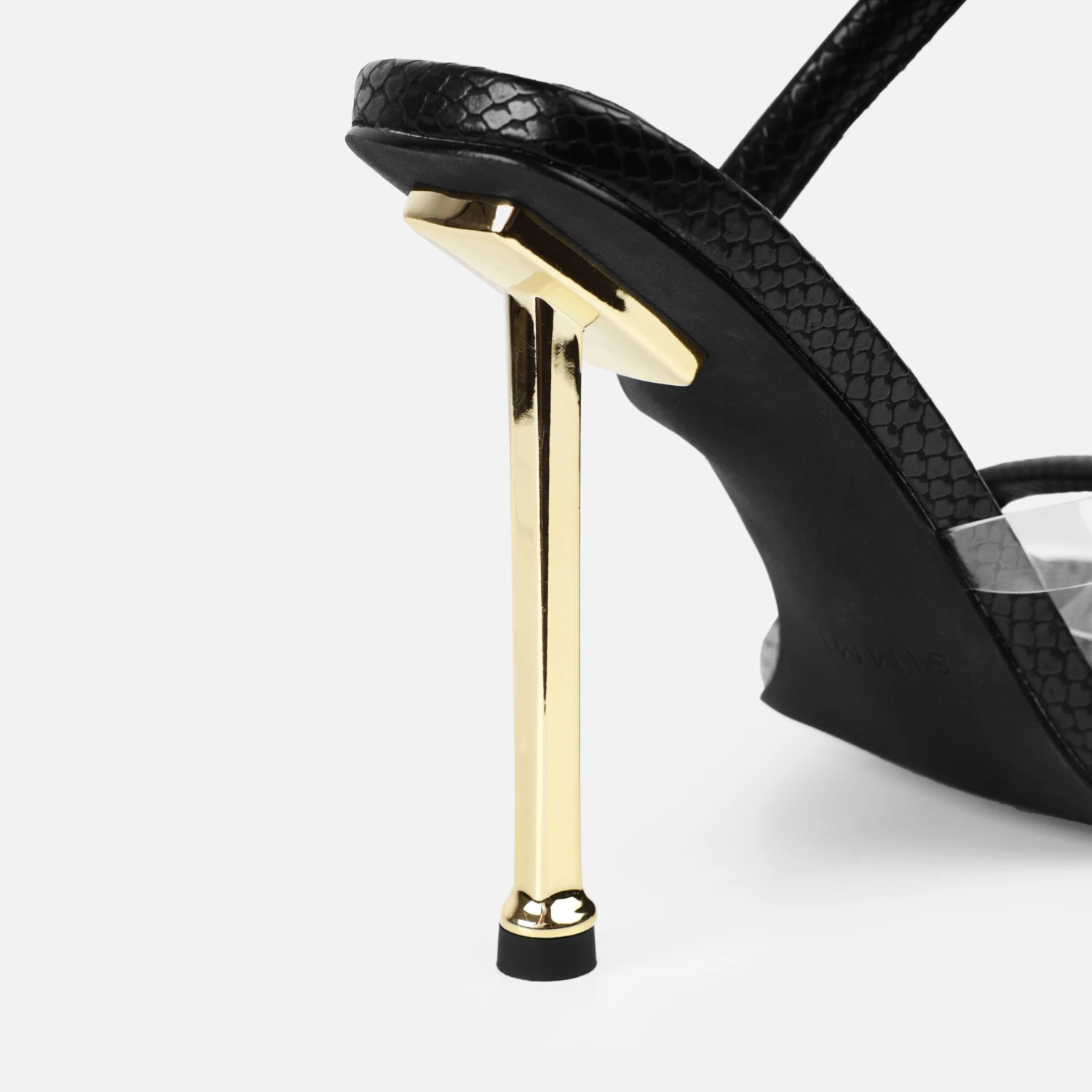 Stargaze Black Faux Snake Print Spiral Stiletto Heels - Image 3