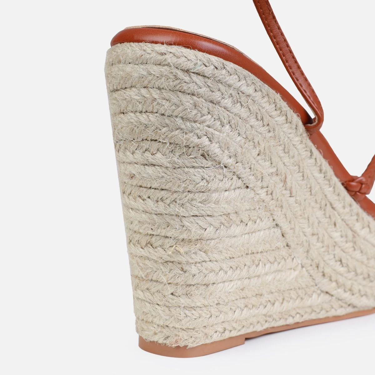 Olive Tan Braided Strappy Espadrille Wedges - Image 3
