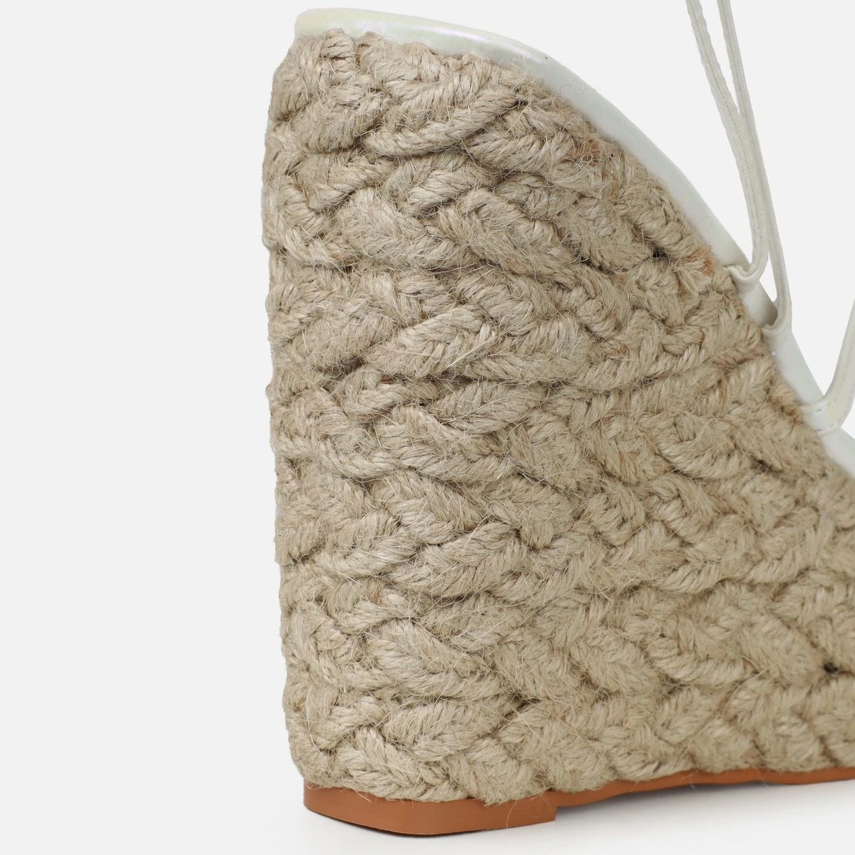 Akela White Pearlised Wedge Espadrille Sandals - Image 3