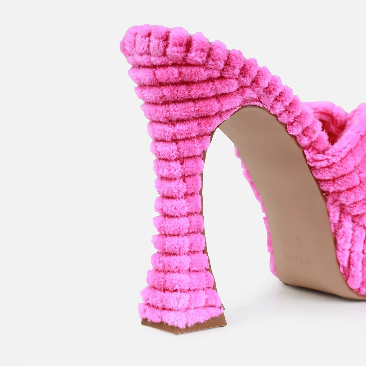 Tasha Ghouri Cedar Pink Towelling Knot Platform Mules - Image 3