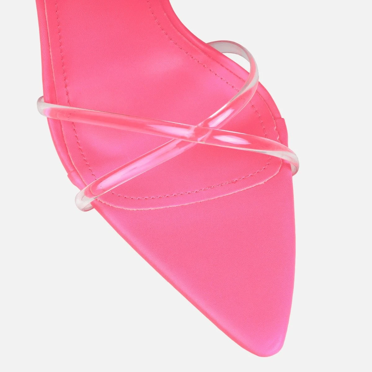 Sade Neon Pink Clear Stiletto Heels - Image 4