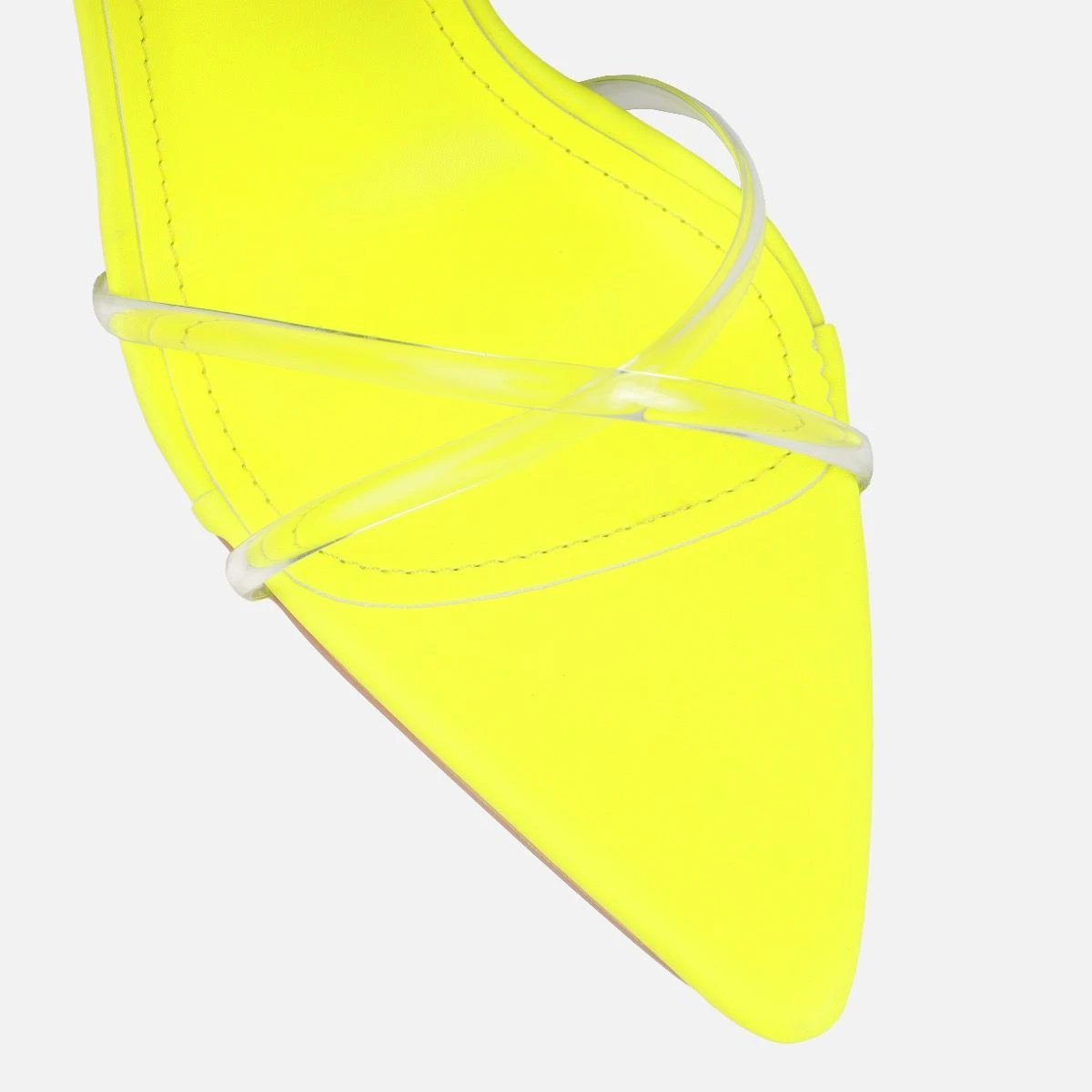 Sade Neon Yellow Clear Stiletto Heels - Image 4
