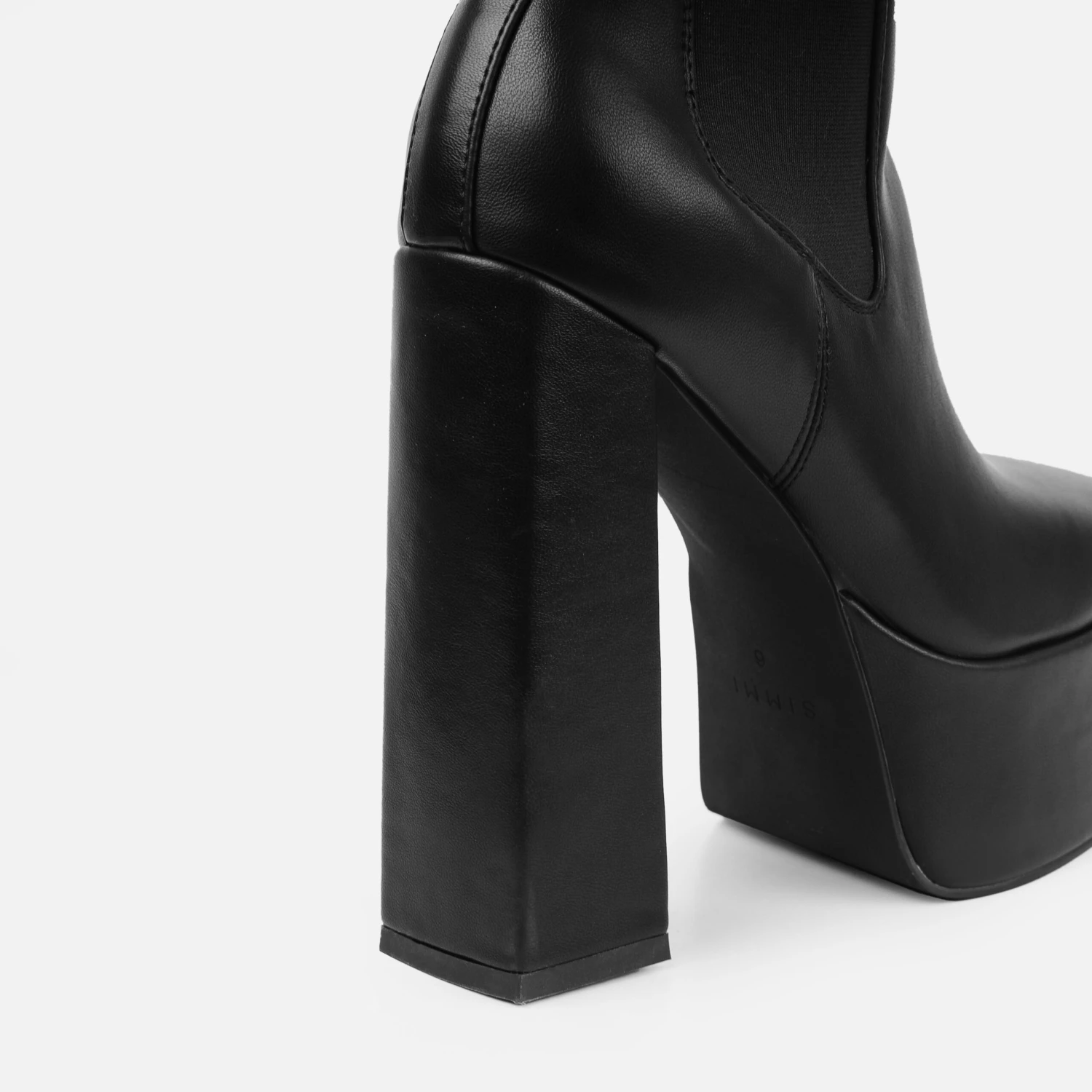 Finn Black Platform Block Heel Ankle Boots - Image 4
