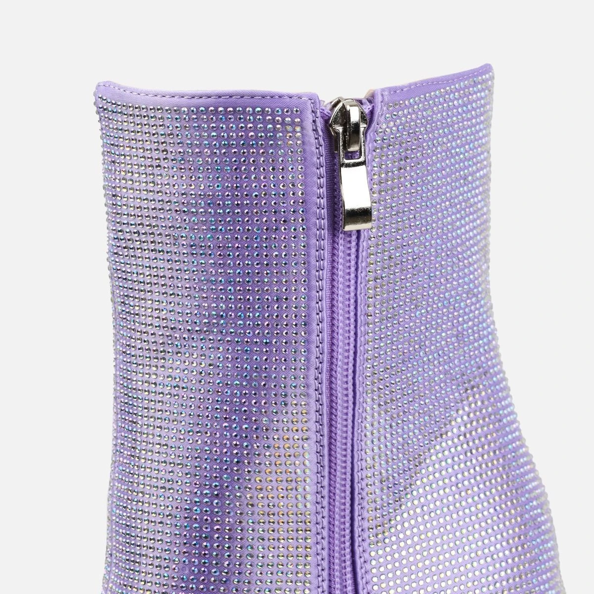 Hans Purple Diamante Platform Block Ankle Boots - Image 4